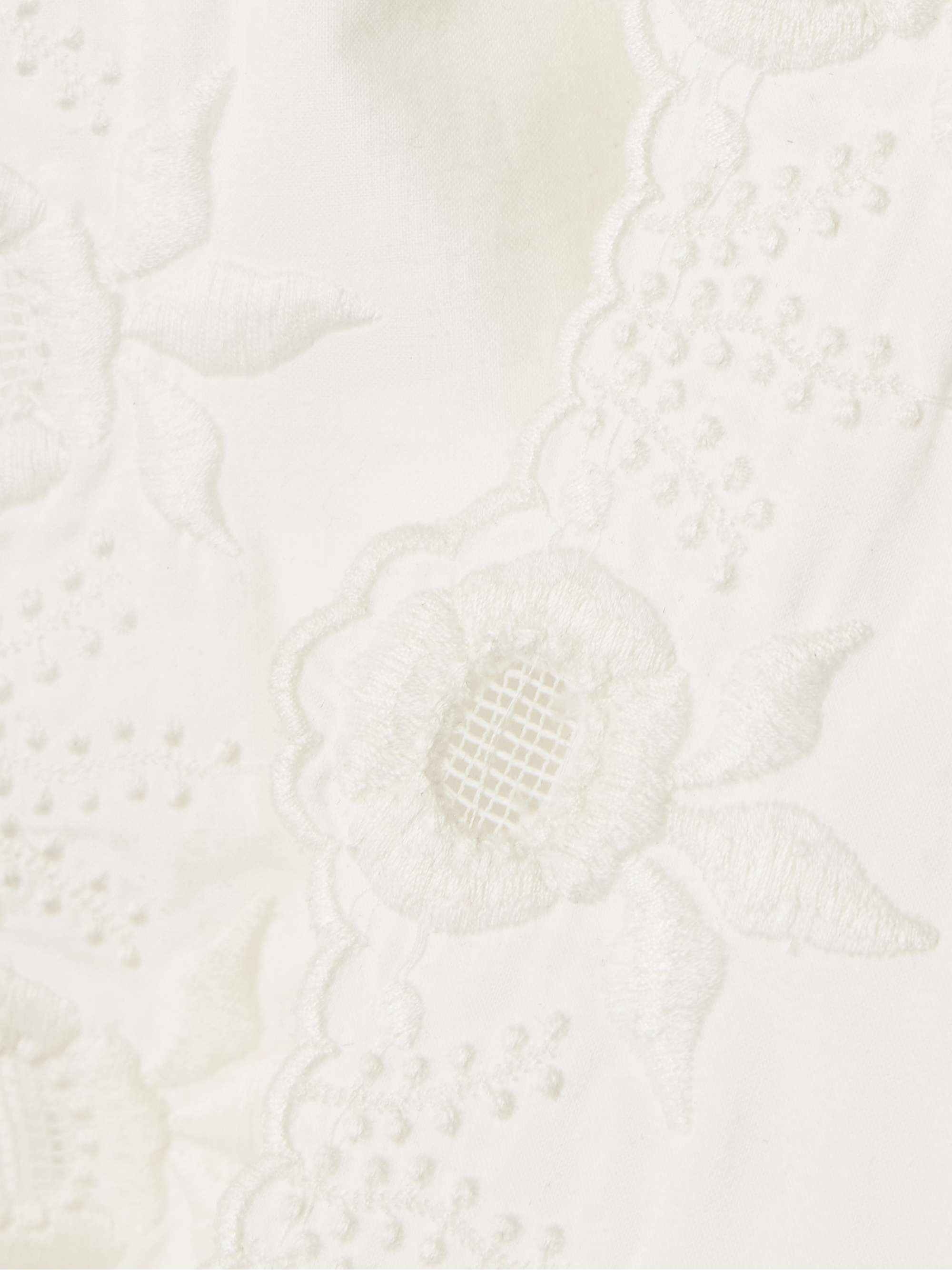 Antoinette strapless scalloped embroidered cotton-voile top view