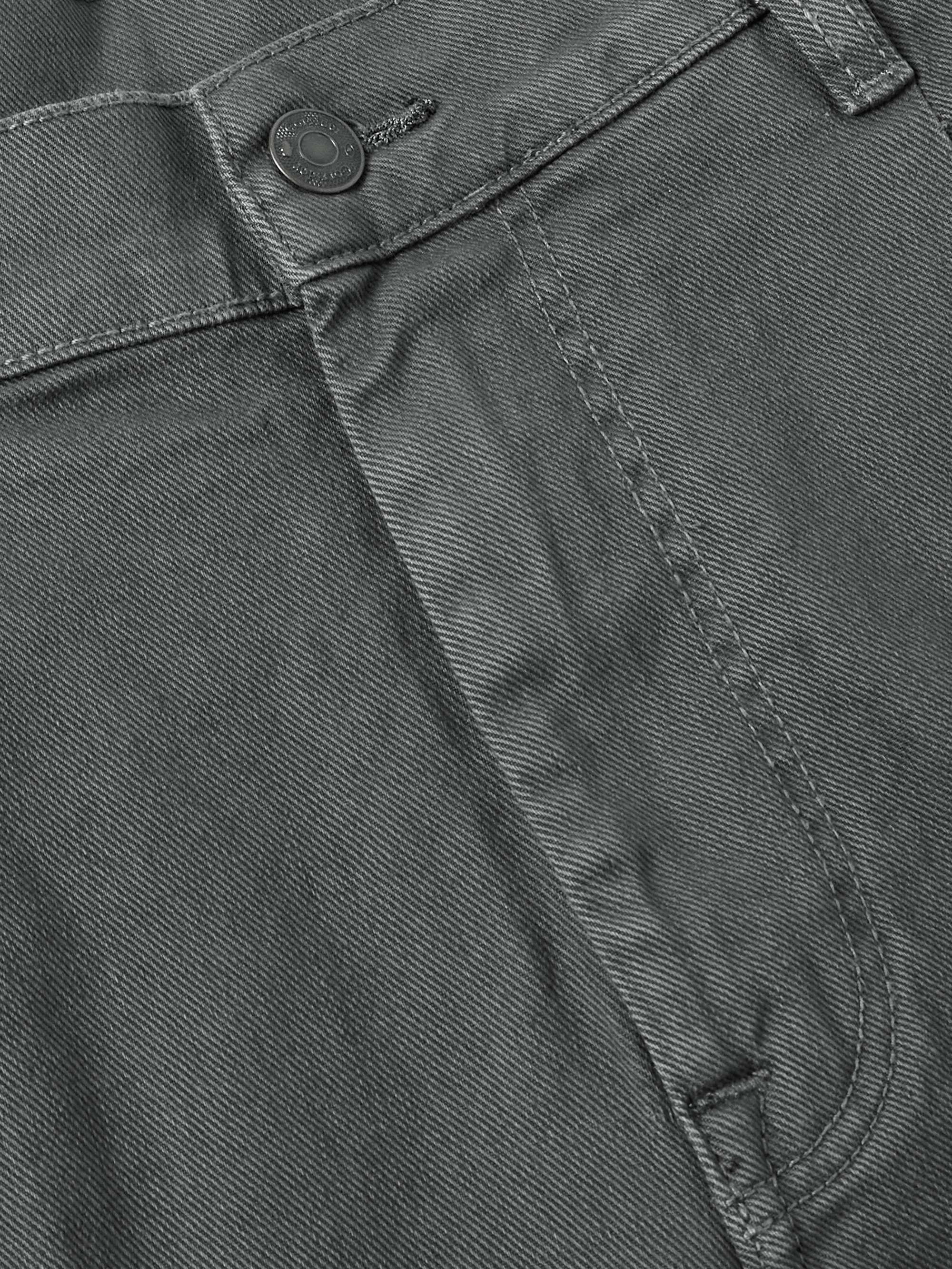 Straight-Leg Pleated Garment-Dyed Cotton-Blend Twill Shorts view