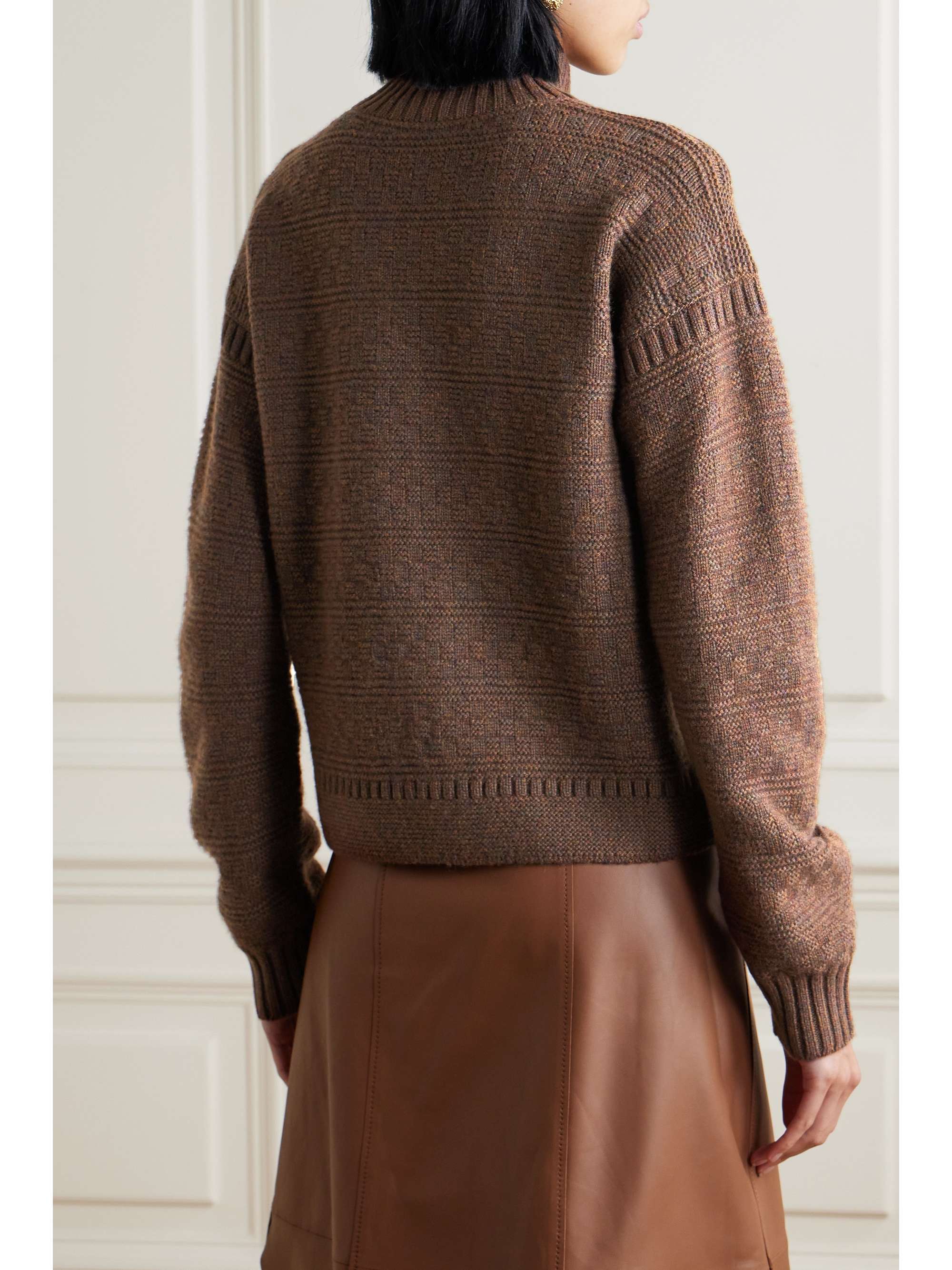 New Plymouth cashmere jacquard-knit turtleneck sweater view