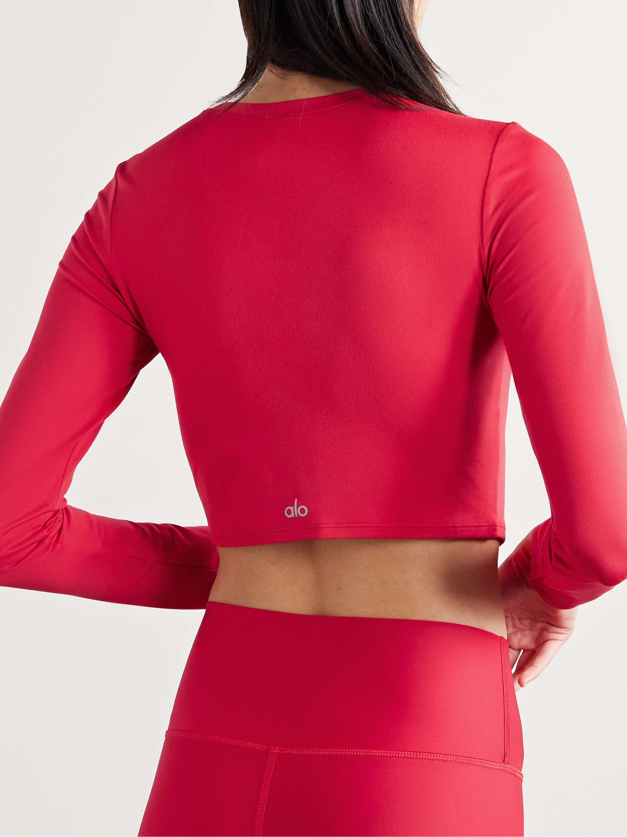 Alosoft Finesse cropped stretch-jersey top view