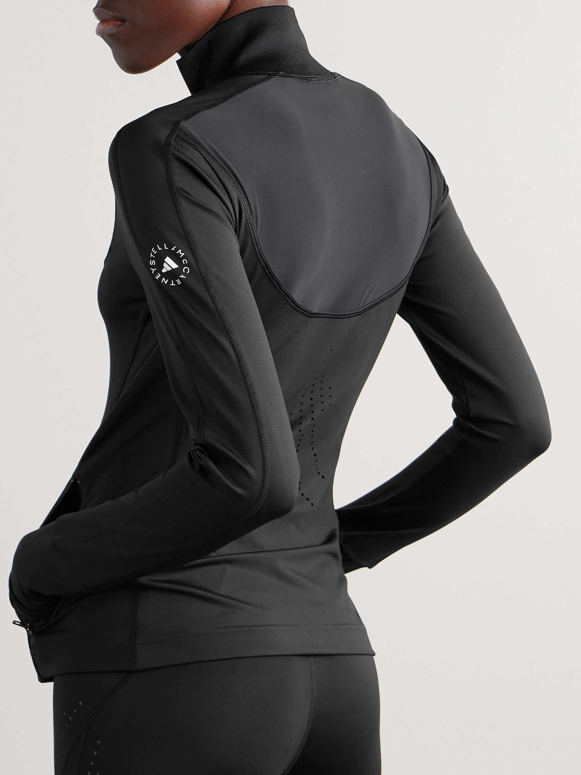 TruePurpose printed recycled stretch-jersey top view