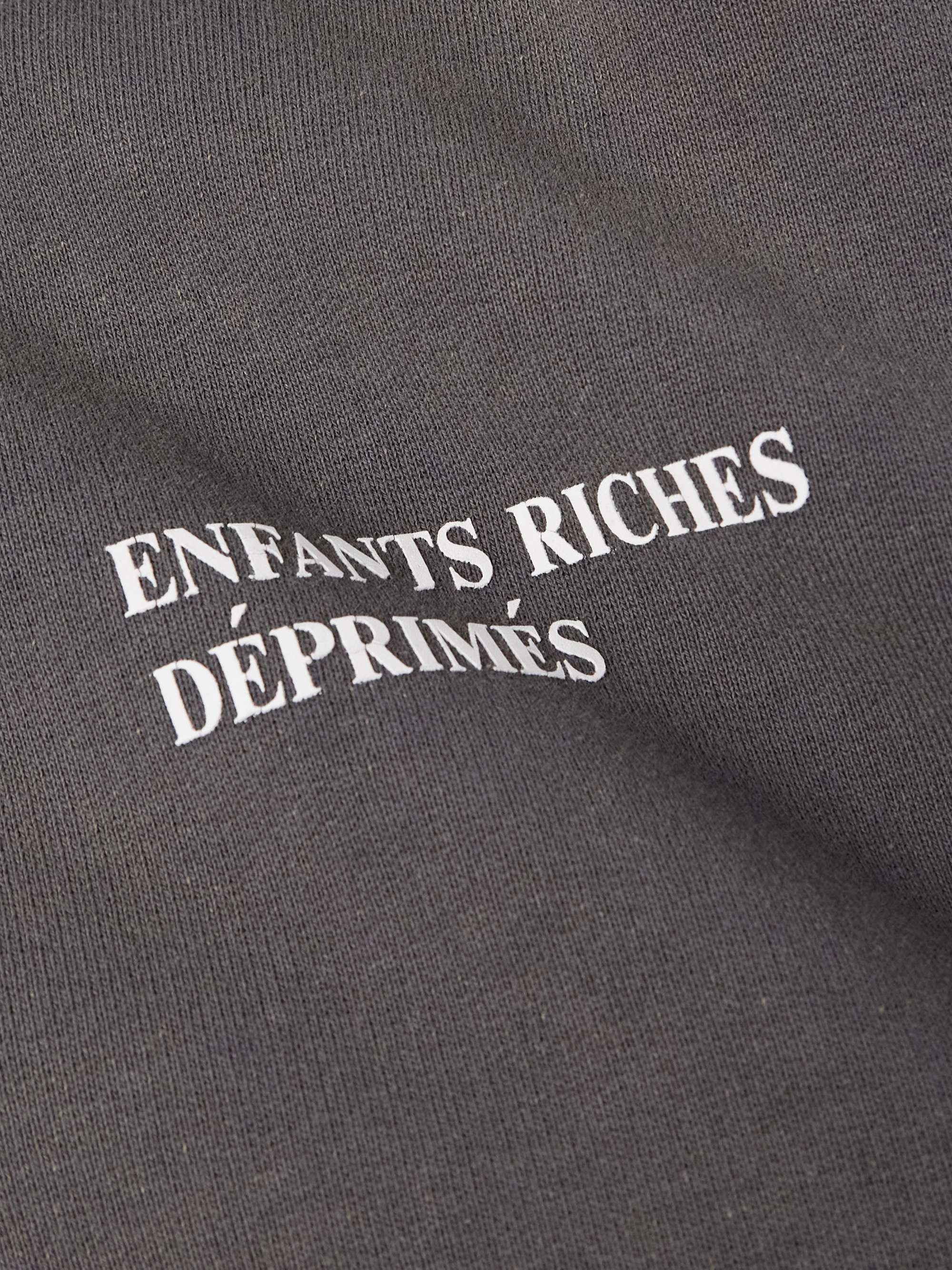 Logo-Print Distressed Cotton-Blend Jersey Hoodie view