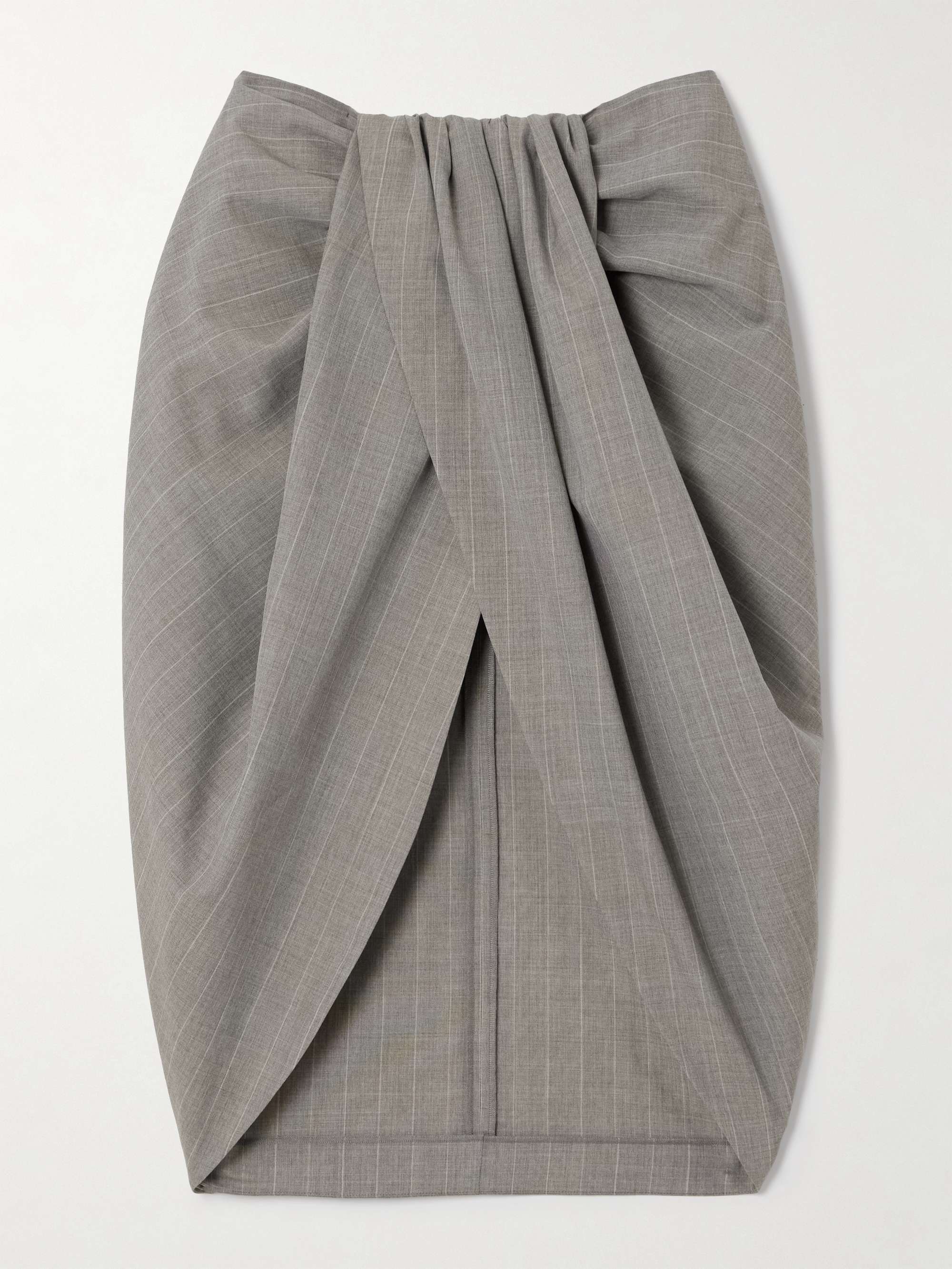 Draped striped wool-crepe skirt hero visual