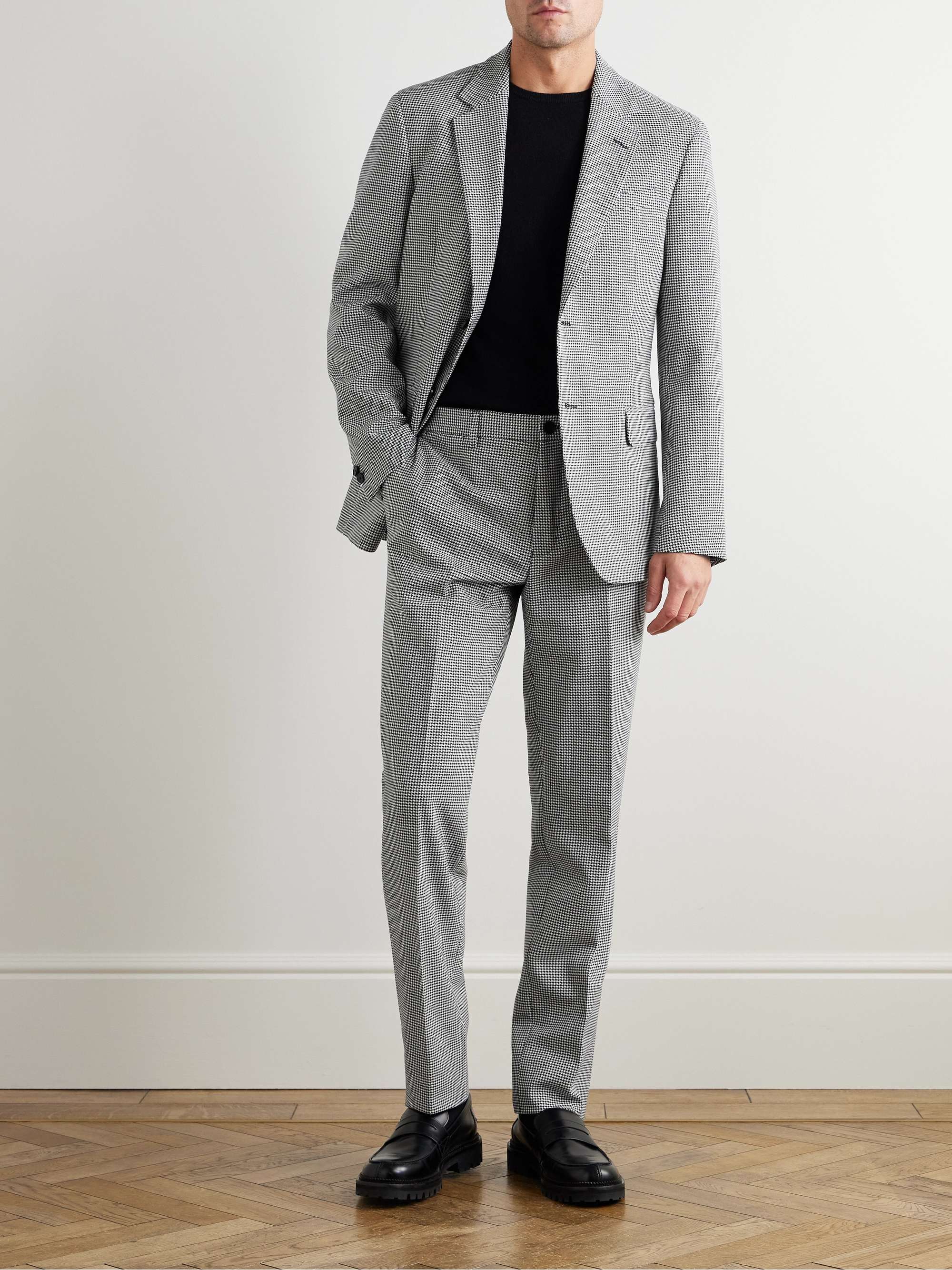 Slim-Fit Straight-Leg Puppytooth Twill Suit Trousers view