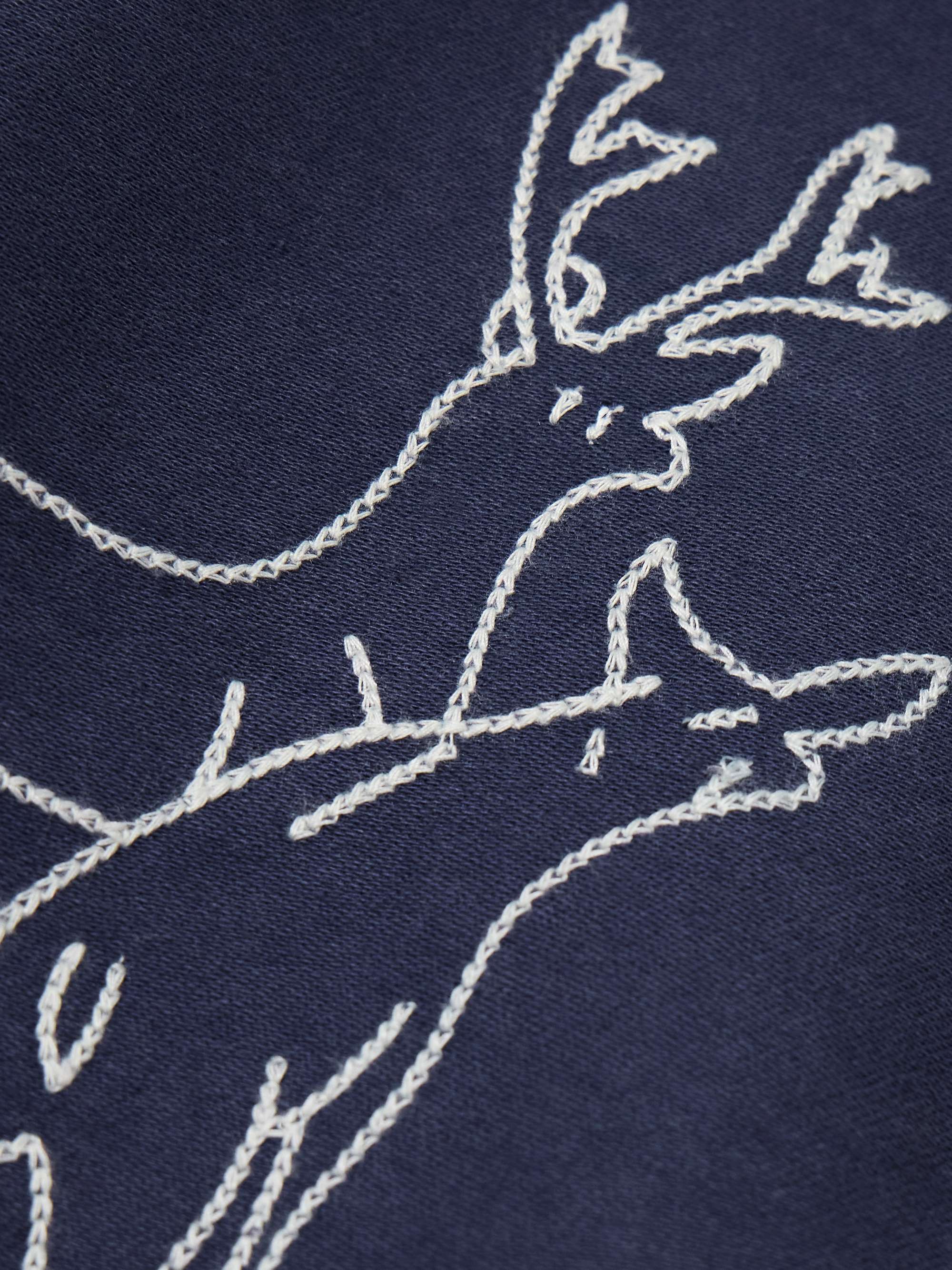 Demi oversized embroidered corduroy-trimmed cotton-canvas jacket view