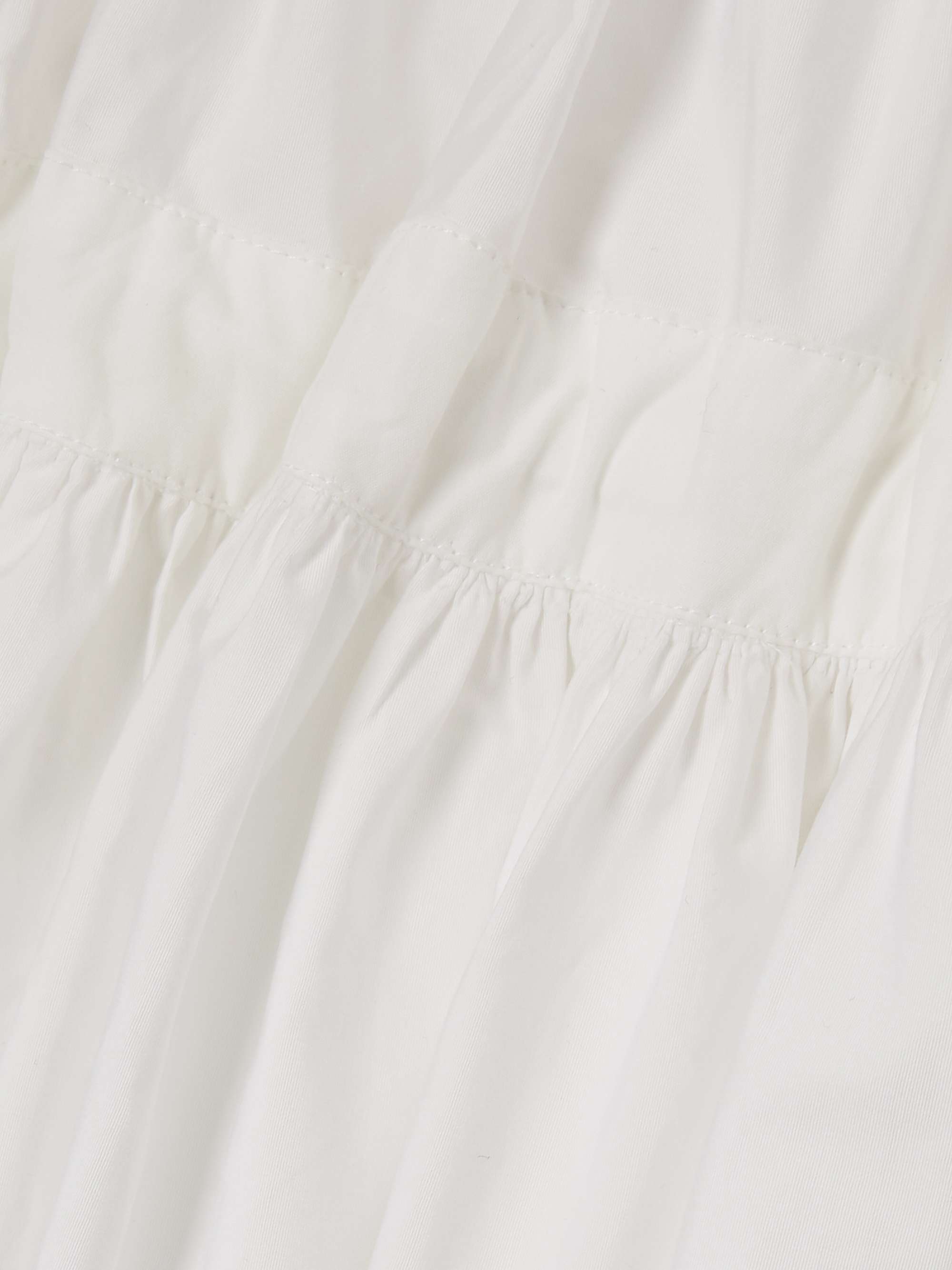 Bow-detailed gathered cotton-poplin mini skirt view