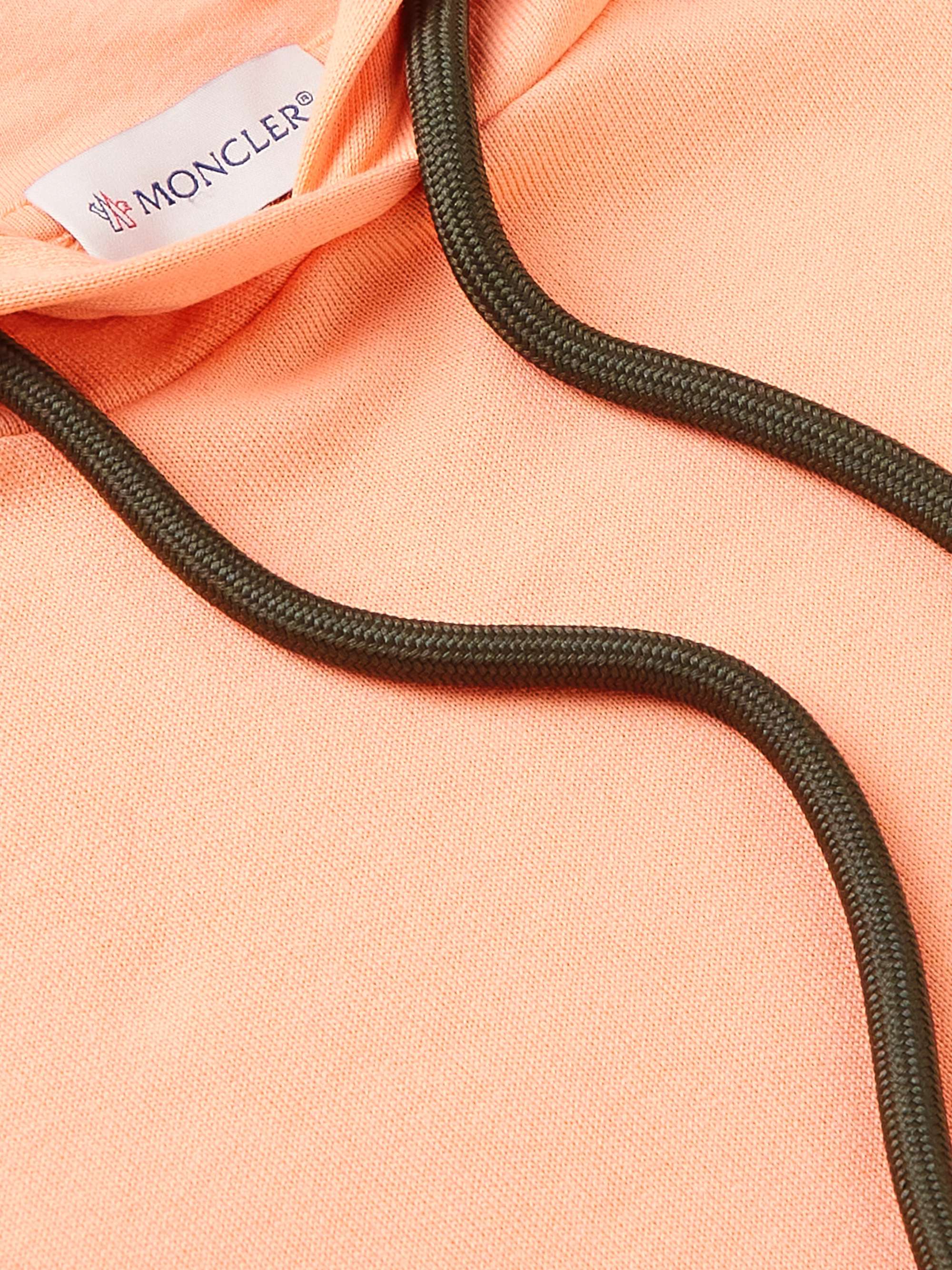 Logo-Appliquéd Shell-Trimmed Cotton-Jersey Hoodie view
