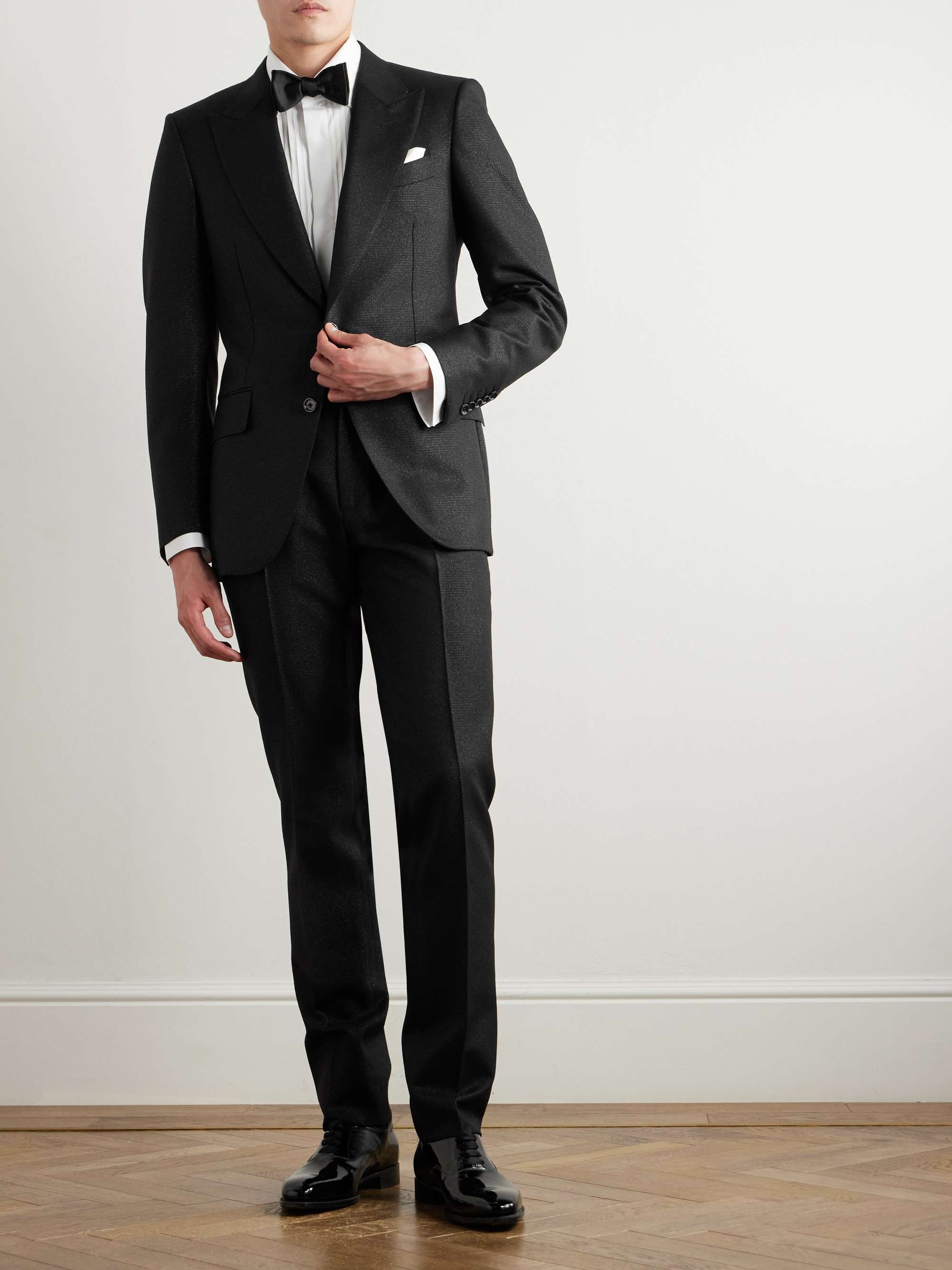 Straight-Leg Prince of Wales Checked Wool-Blend Suit Trousers view