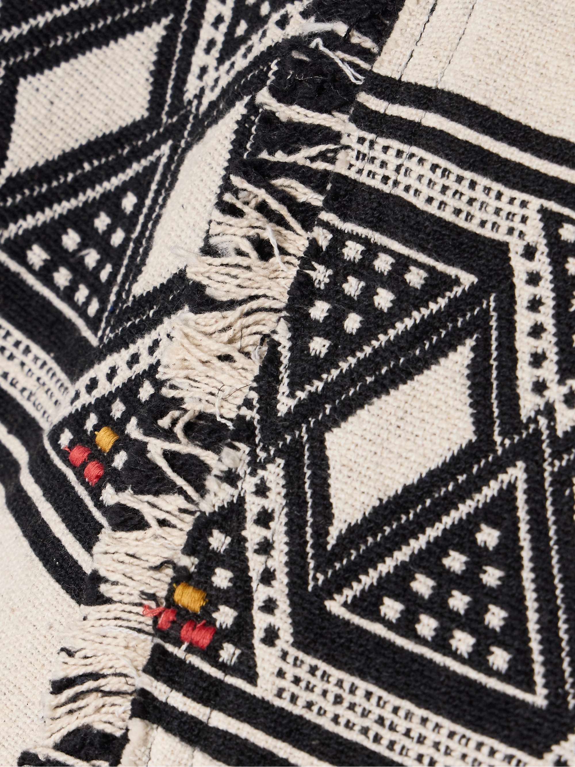 Josialo belted frayed cotton-blend jacquard jacket view