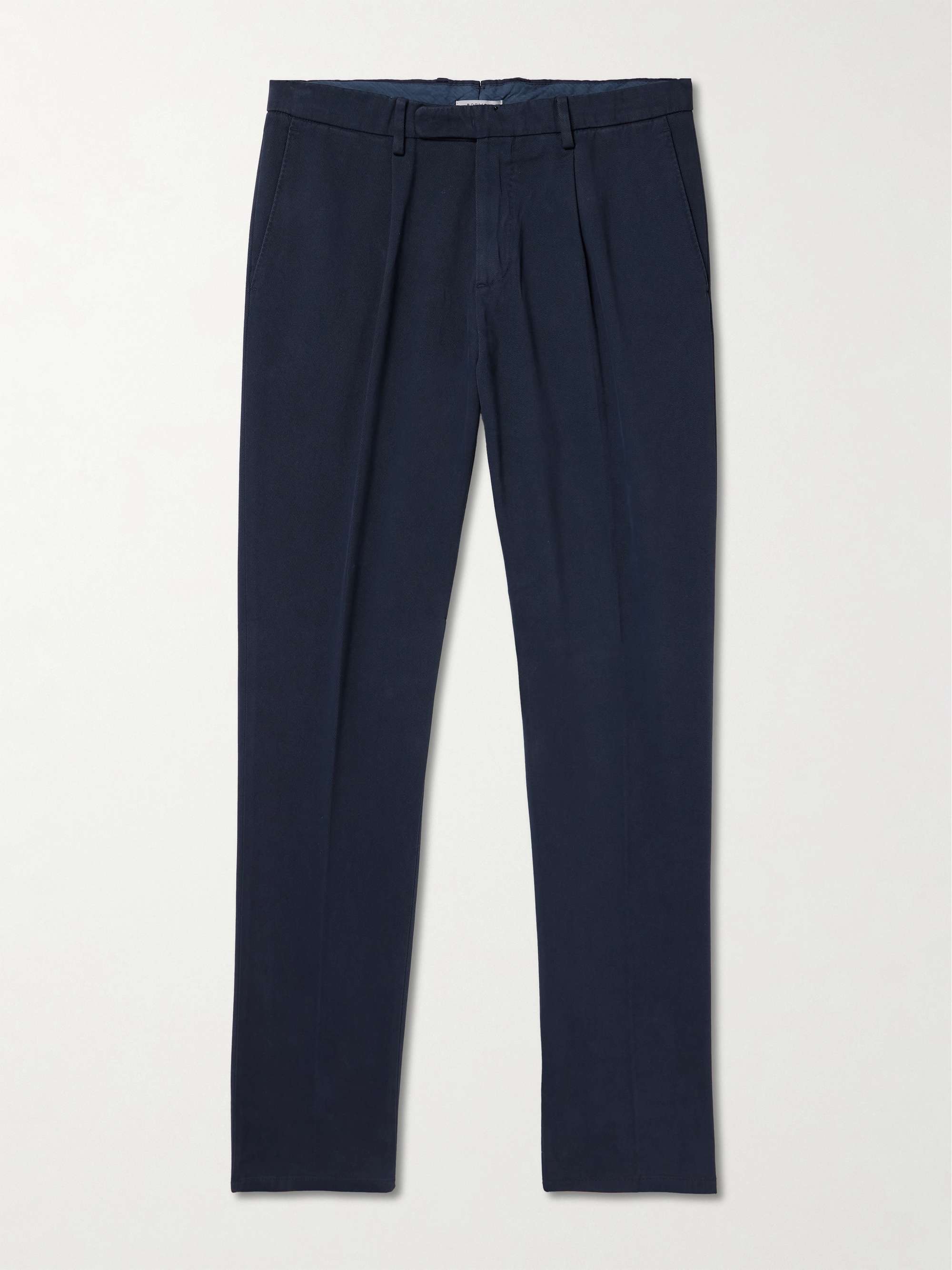Straight-Leg Pleated Garment-Dyed Cotton-Blend Corduroy Suit Trousers hero visual
