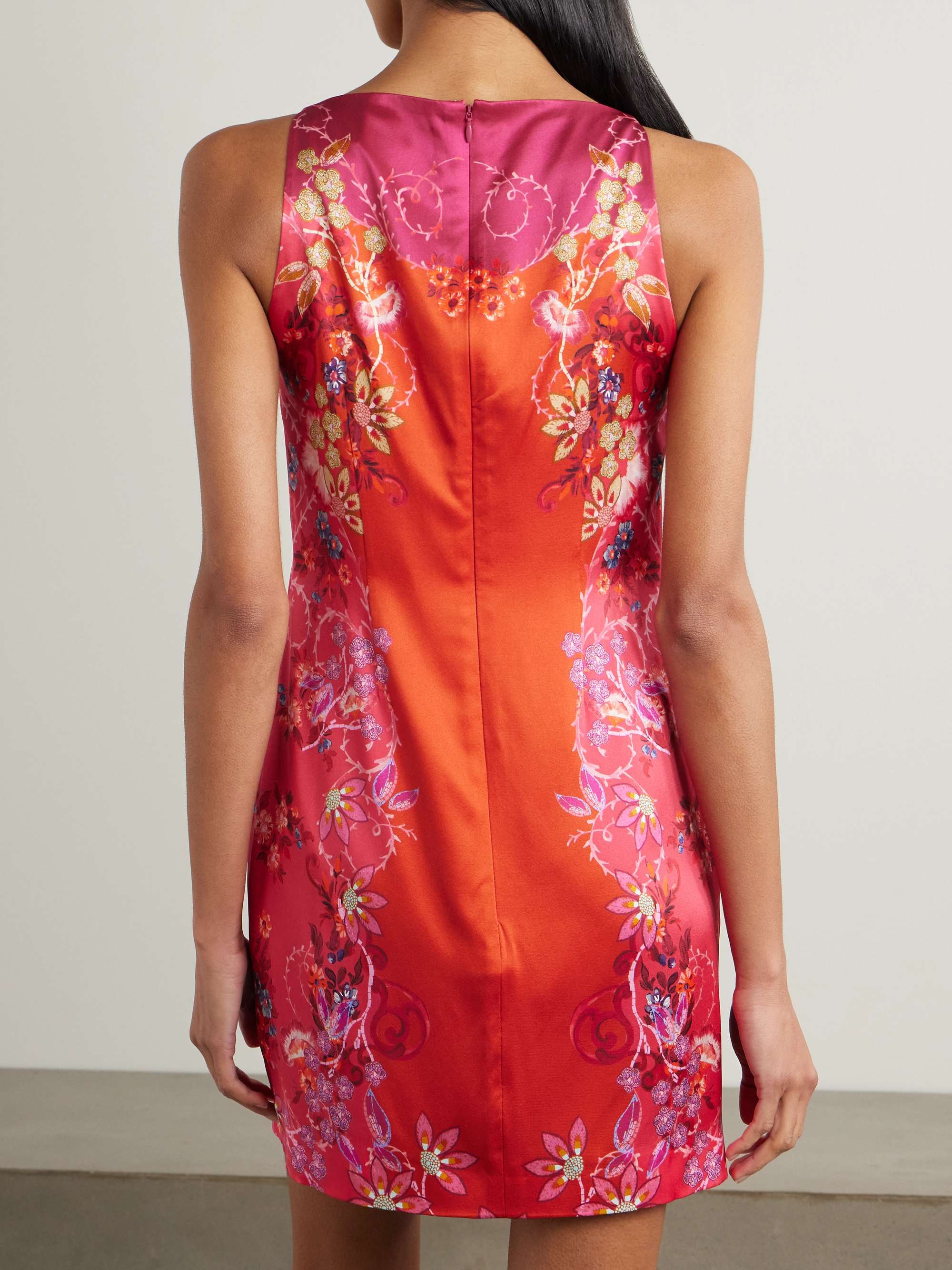 Alba-B printed silk-blend satin mini dress view