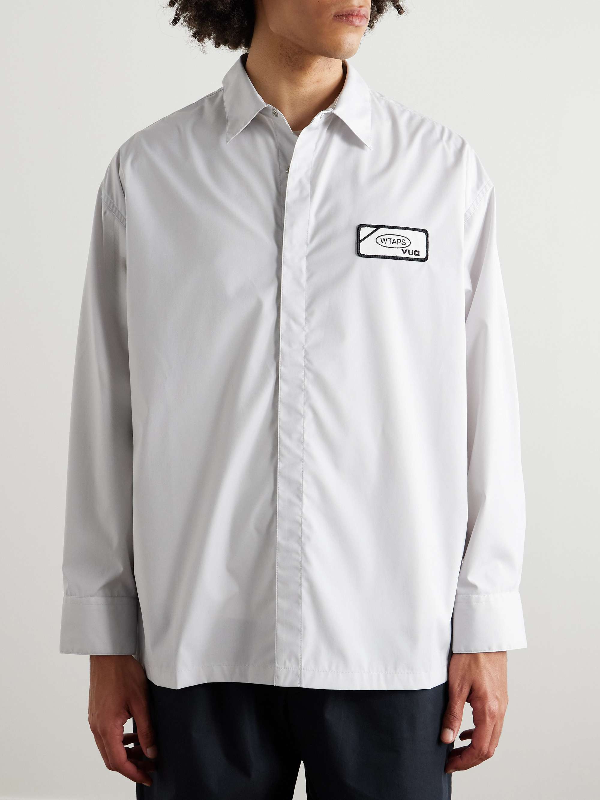 Repo Logo-Appliquéd Cotton-Blend Broadcloth Shirt view