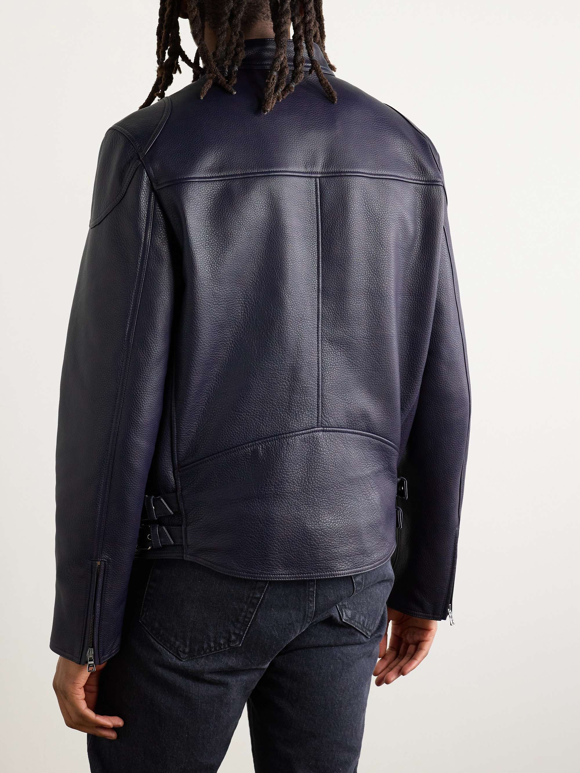 Slim-Fit Full-Grain Leather Jacket view