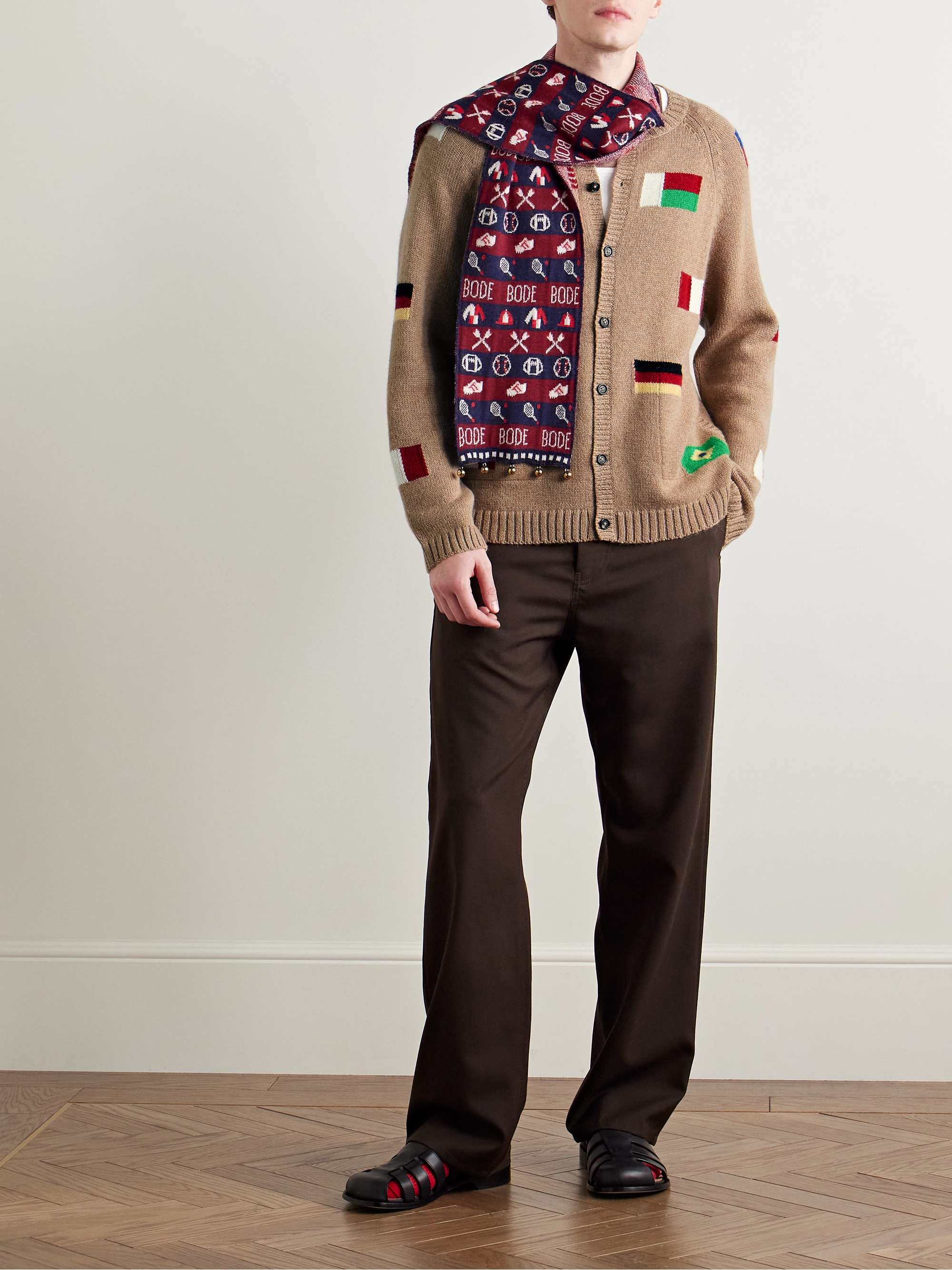 Round-the-World Intarsia Alpaca and Merino Wool-Blend Cardigan view