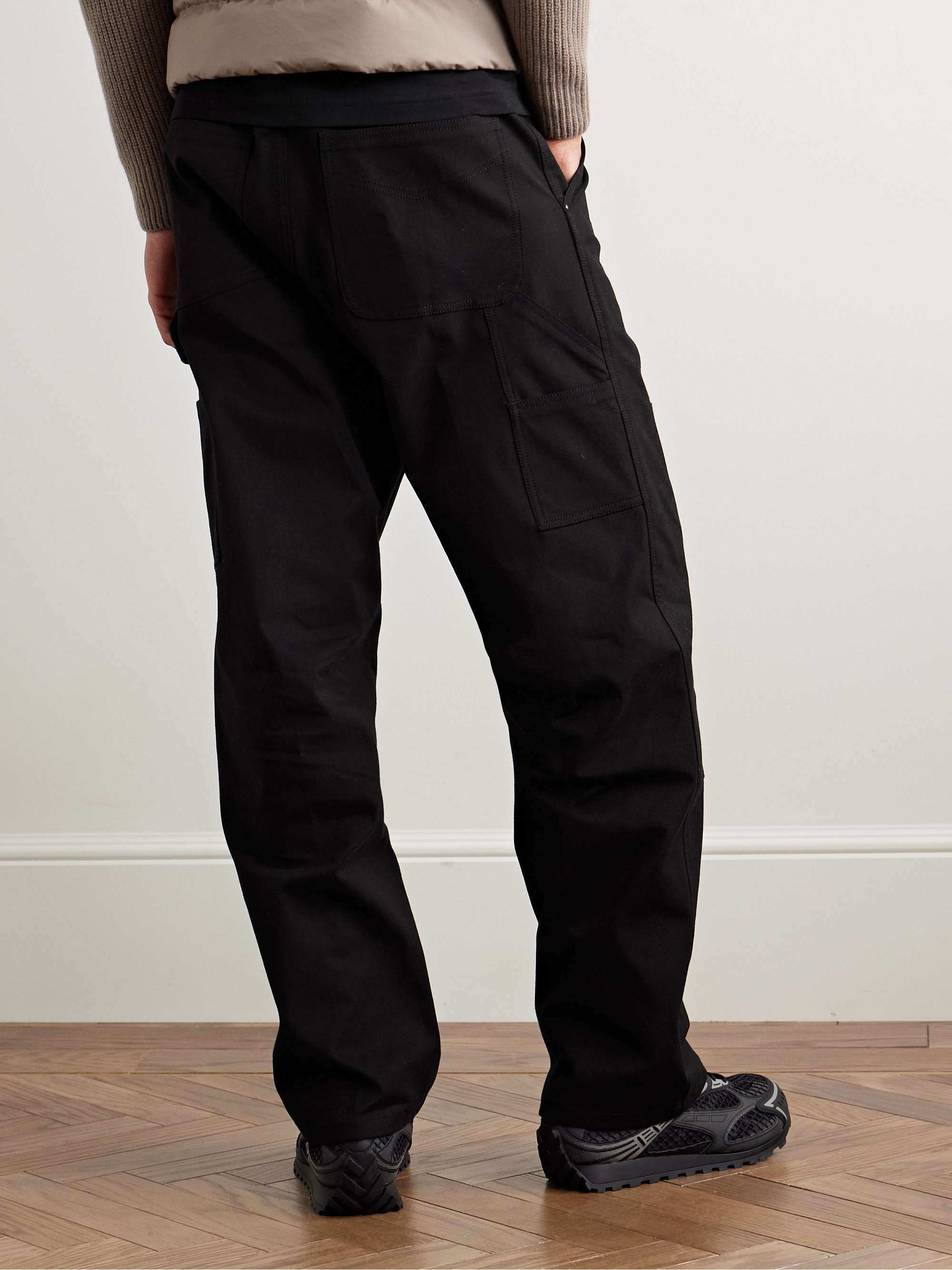 Straight-Leg Logo-Appliquéd Cotton-Blend Canvas Trousers view