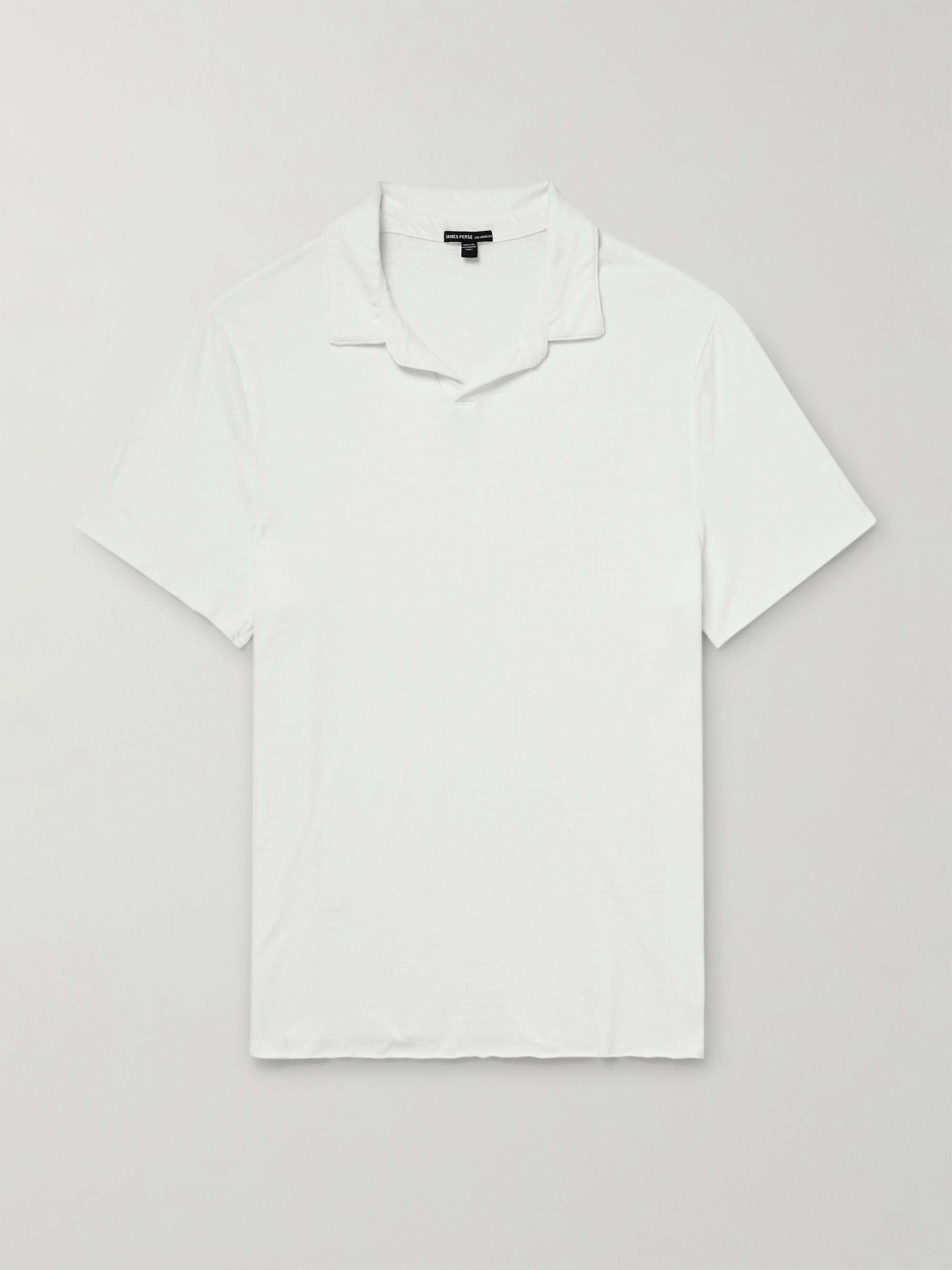 Open-Collar Slub Cotton-Jersey Polo Shirt hero visual