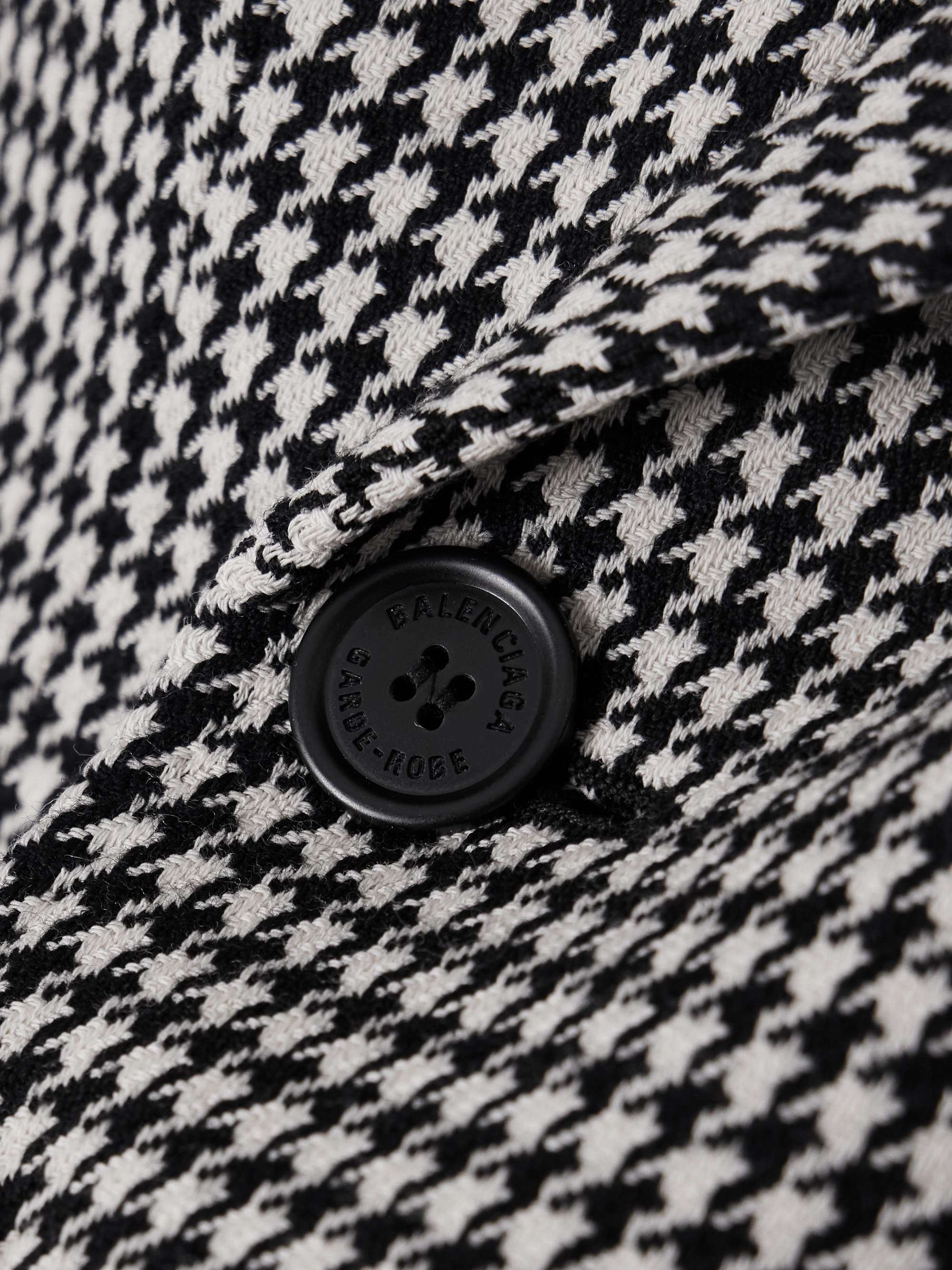 Hourglass houndstooth double-breasted wool blazer view