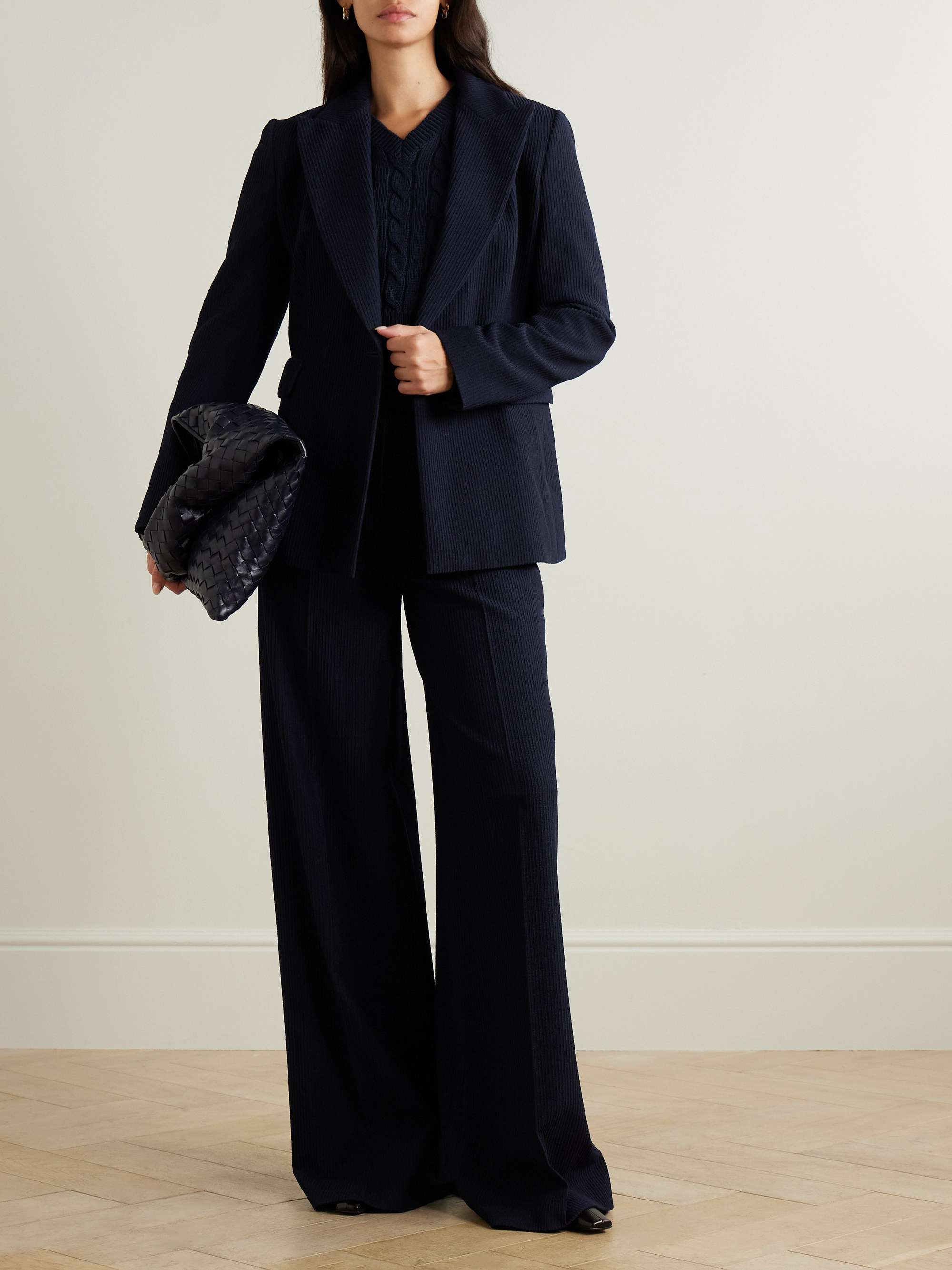 Pagano ribbed wool-blend blazer view