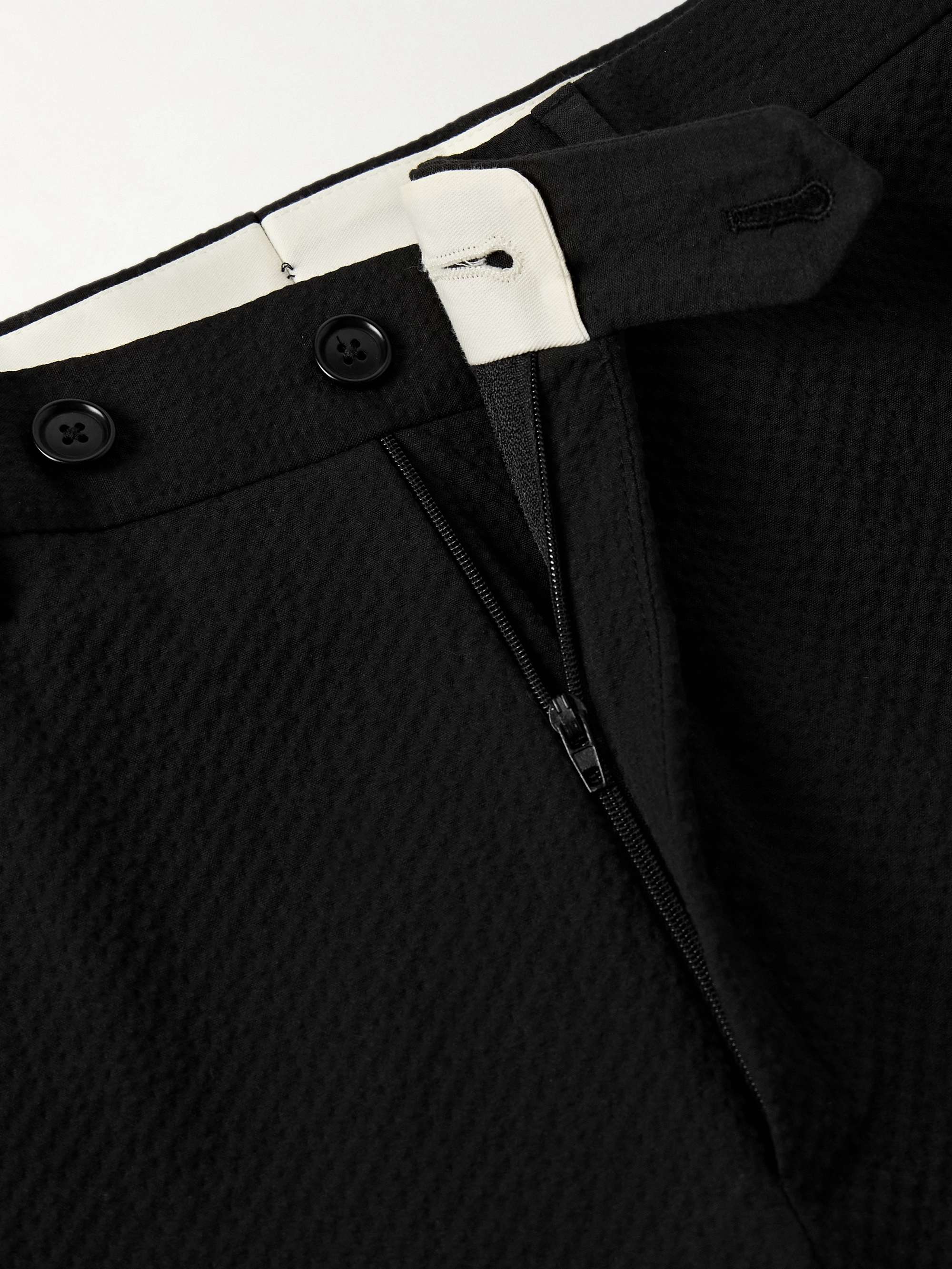 Slim-Fit Cotton-Blend Seersucker Suit Trousers view