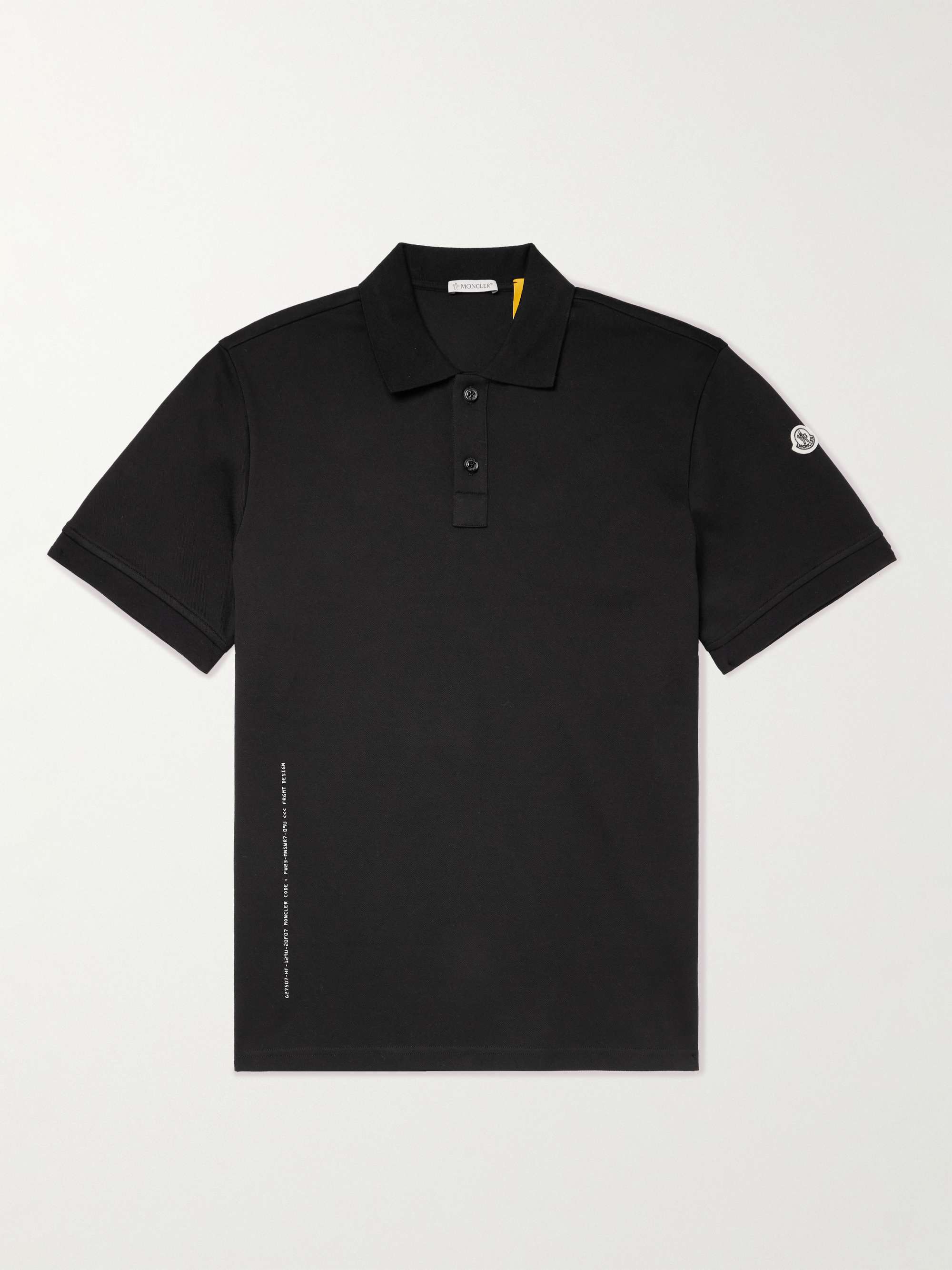 7 Moncler FRGMT Hiroshi Fujiwara Logo-Appliquéd Satin-Trimmed Cotton-Jersey Polo Shirt hero visual