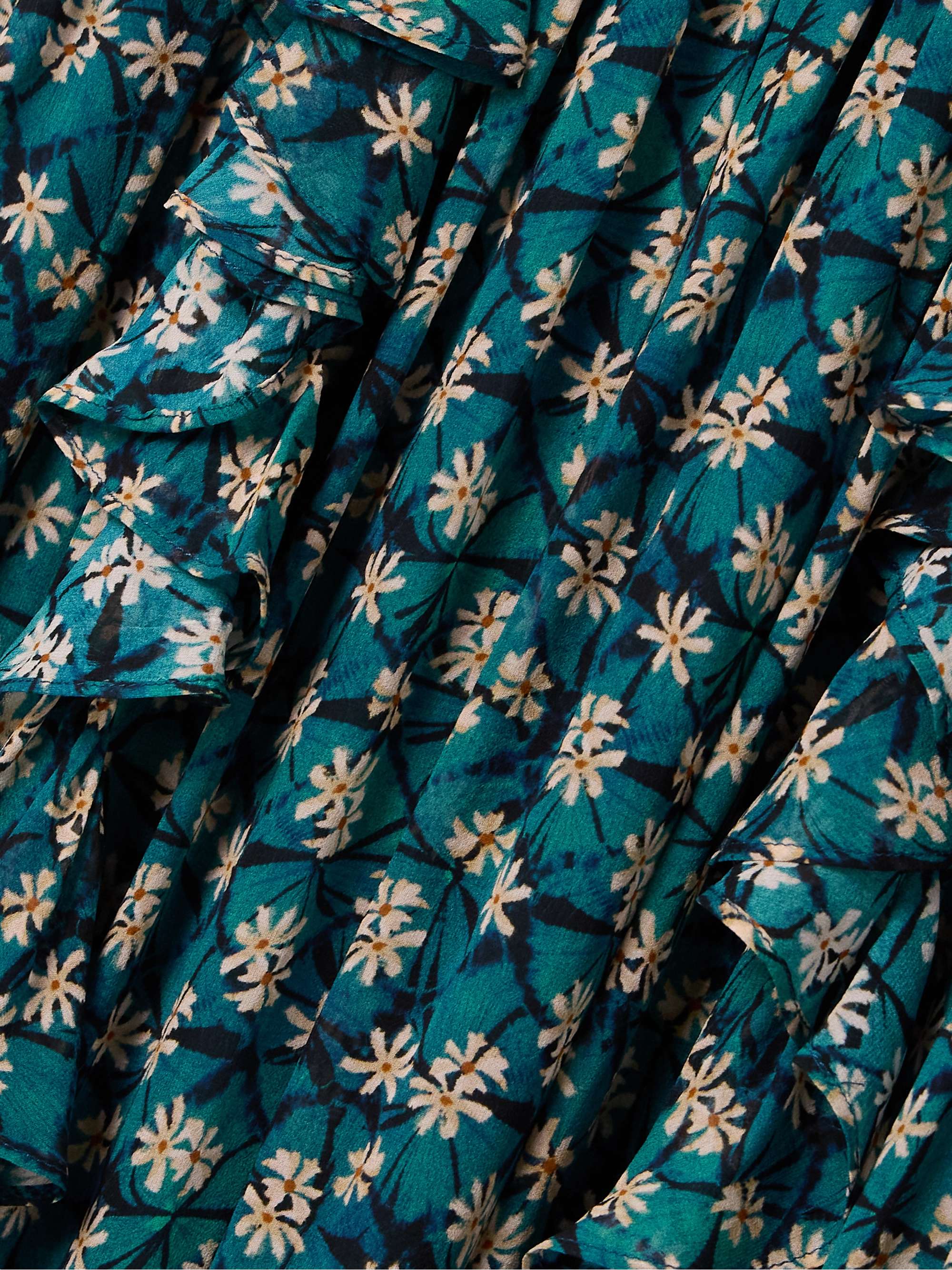Florella ruffled floral-print silk-chiffon gown view