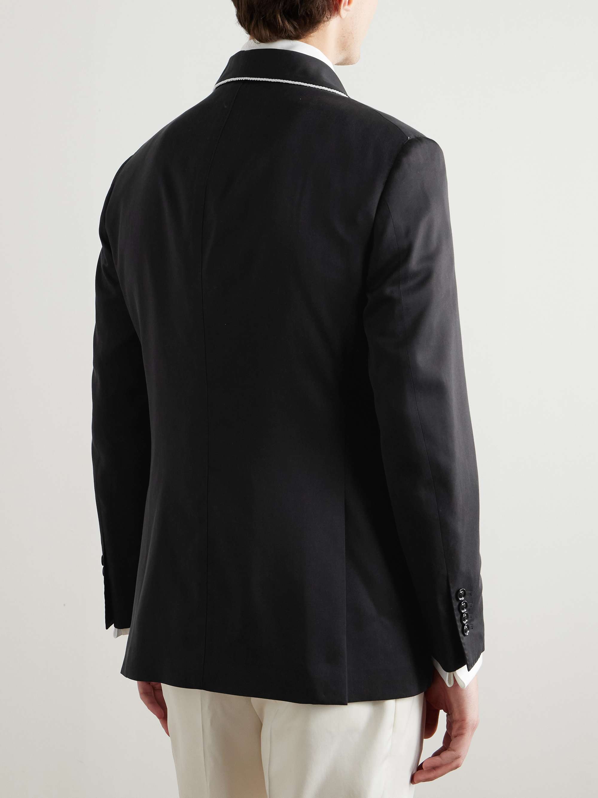 Double-Breasted Shawl-Lapel Silk-Twill Tuxedo Jacket view