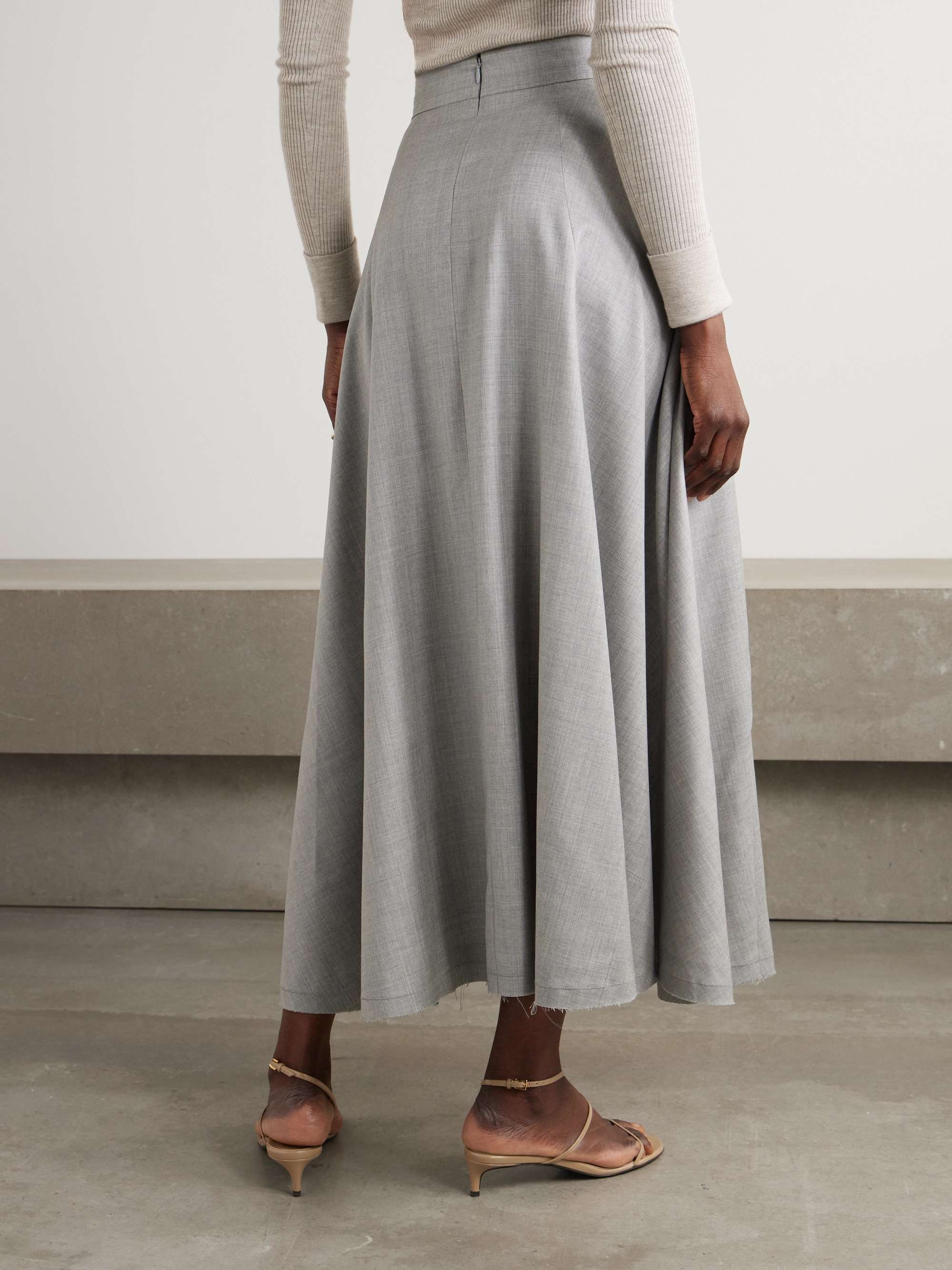 Lauren frayed wool maxi skirt view