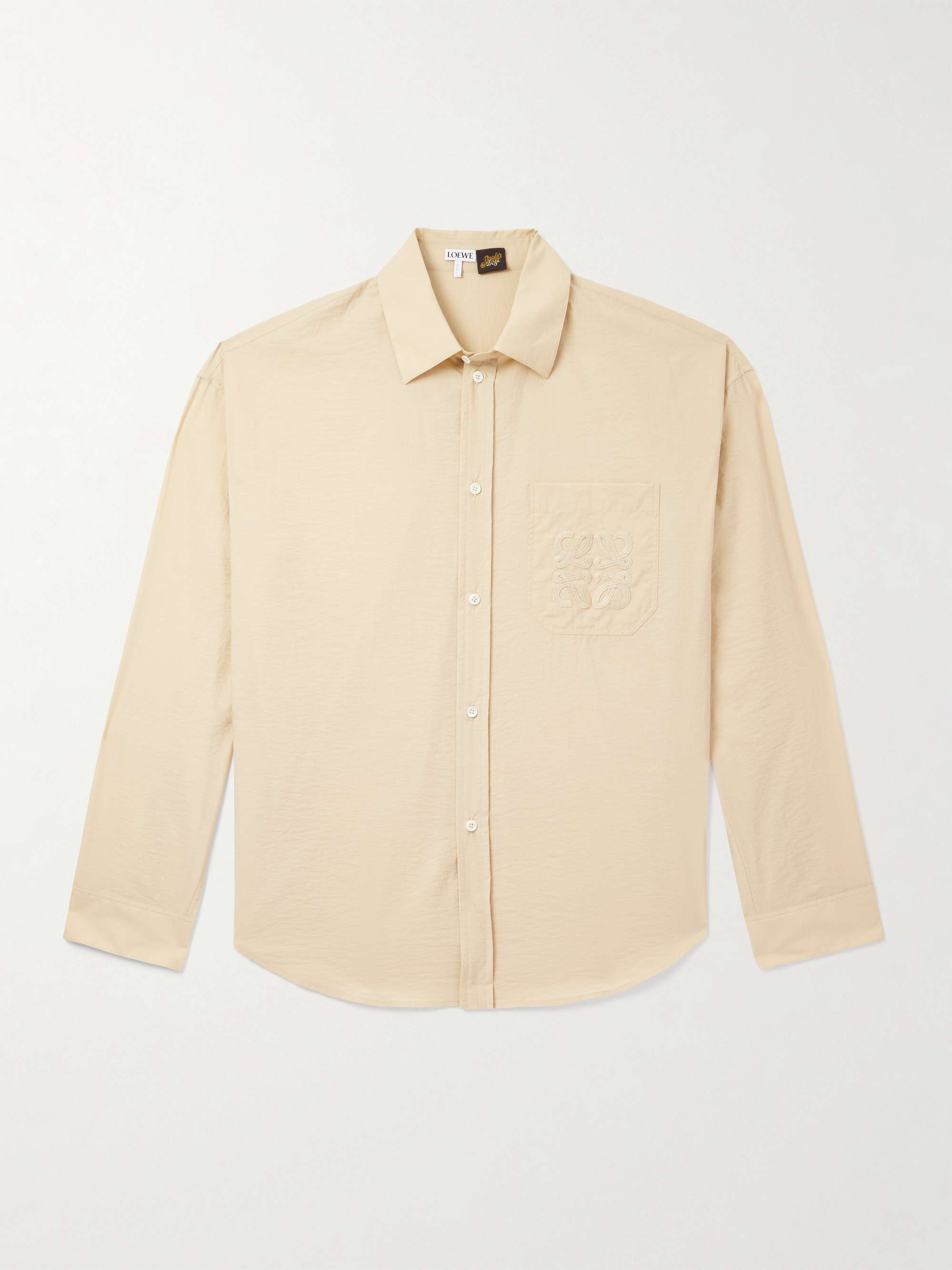 + Paula's Ibiza Logo-Embroidered Crinkled Cotton-Blend Shirt hero visual