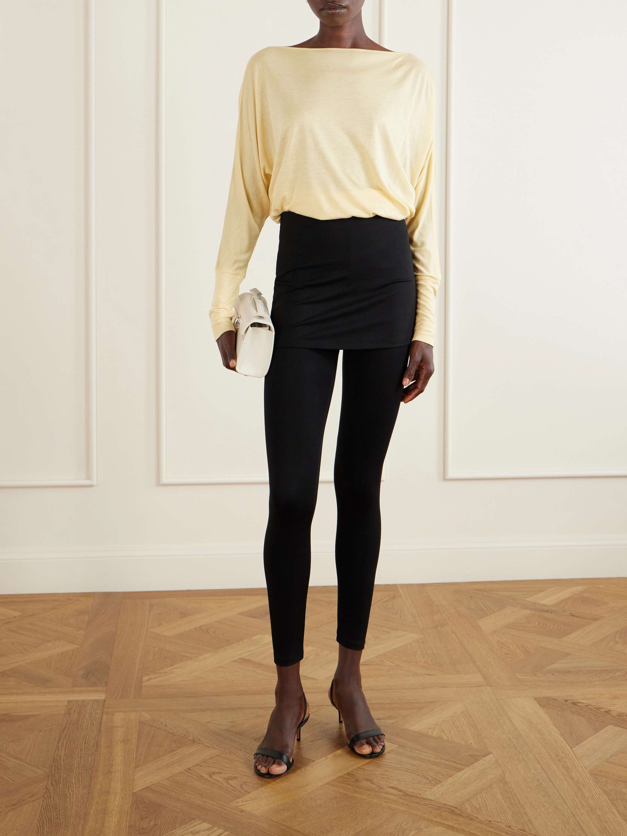 Joy layered stretch-TENCEL™ Lyocell jersey leggings view