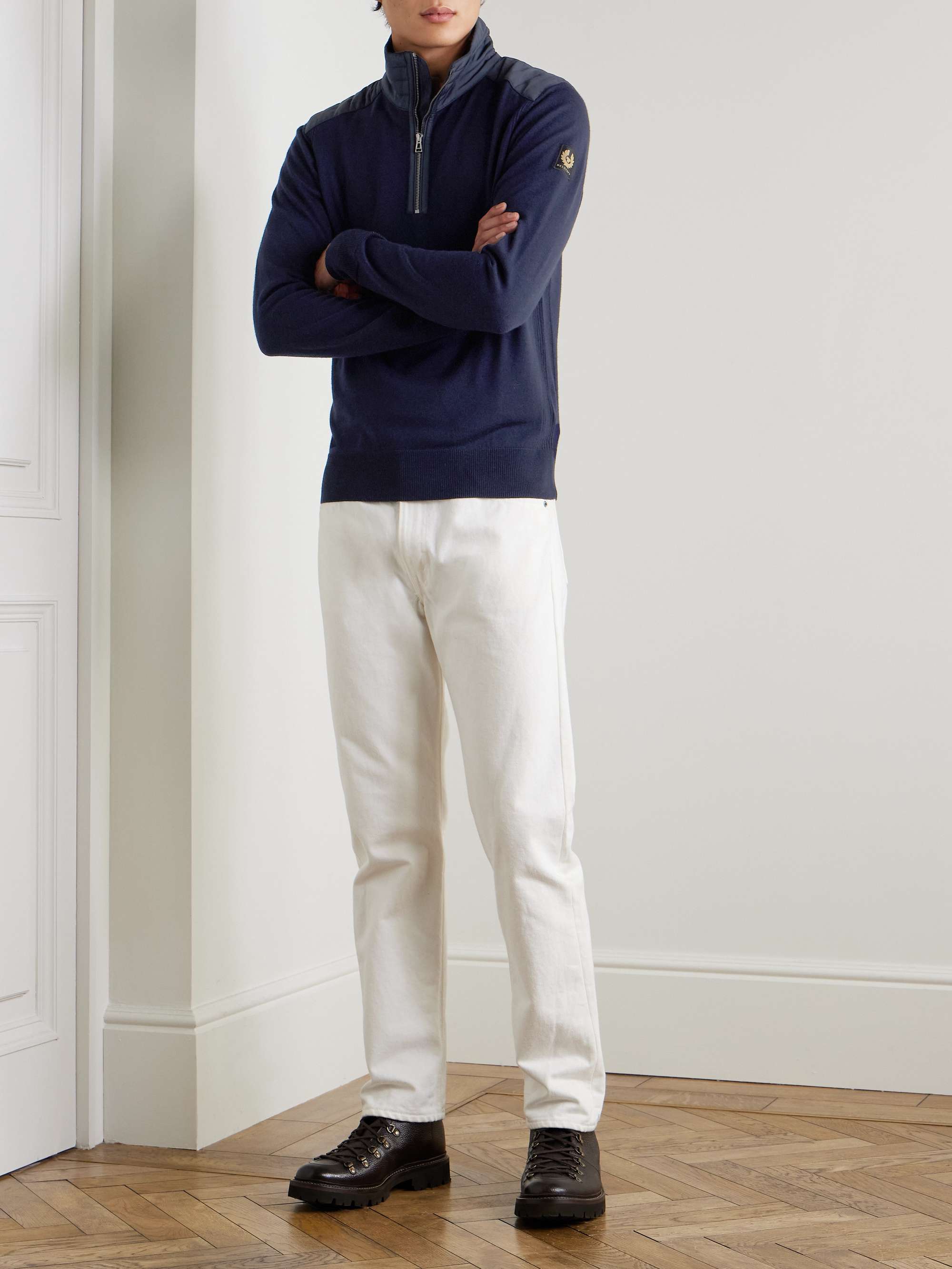 Kilmington Shell-Trimmed Merino Wool Half-Zip Sweater view