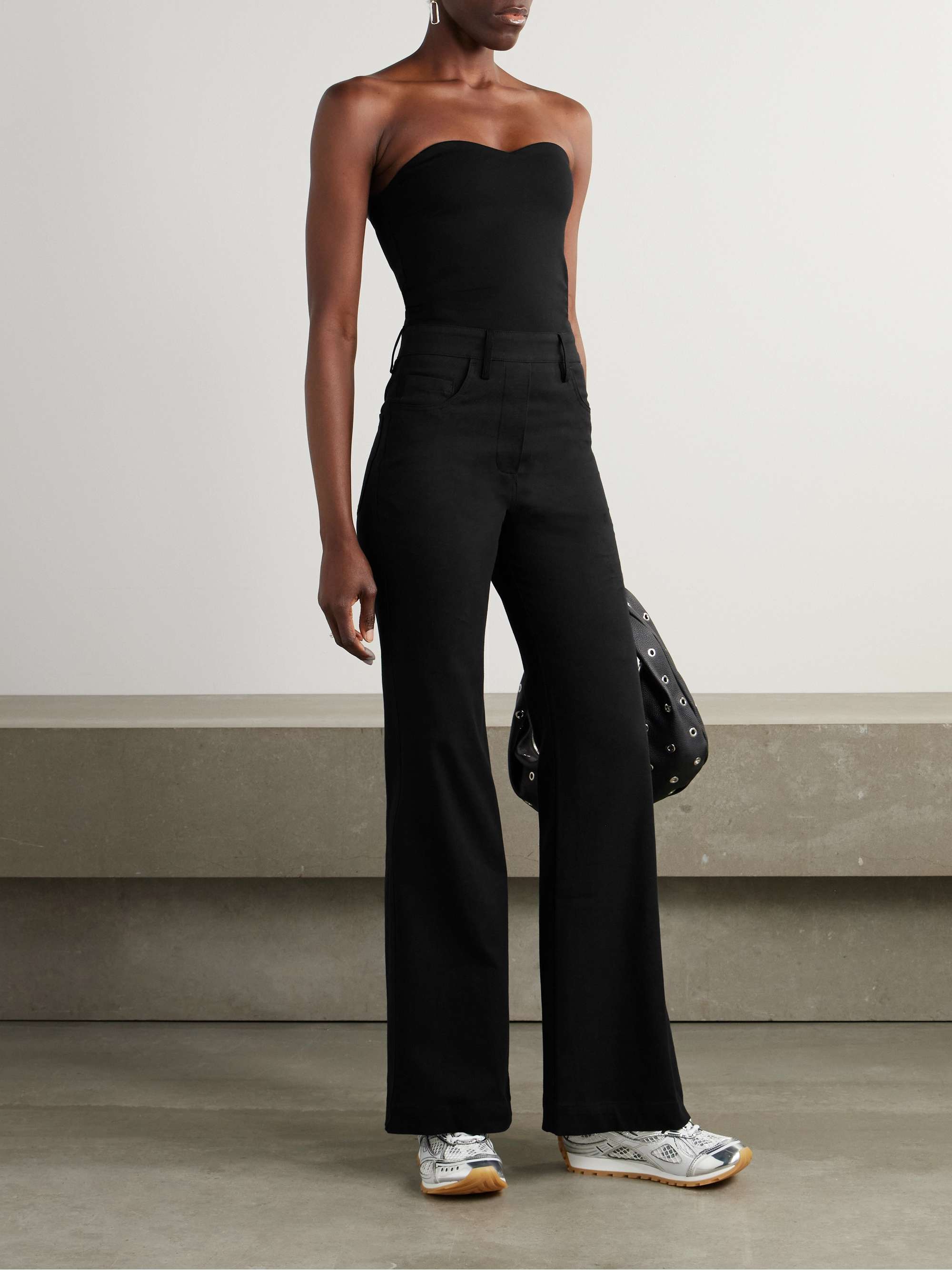 Dynamite strapless cotton-blend twill jumpsuit view
