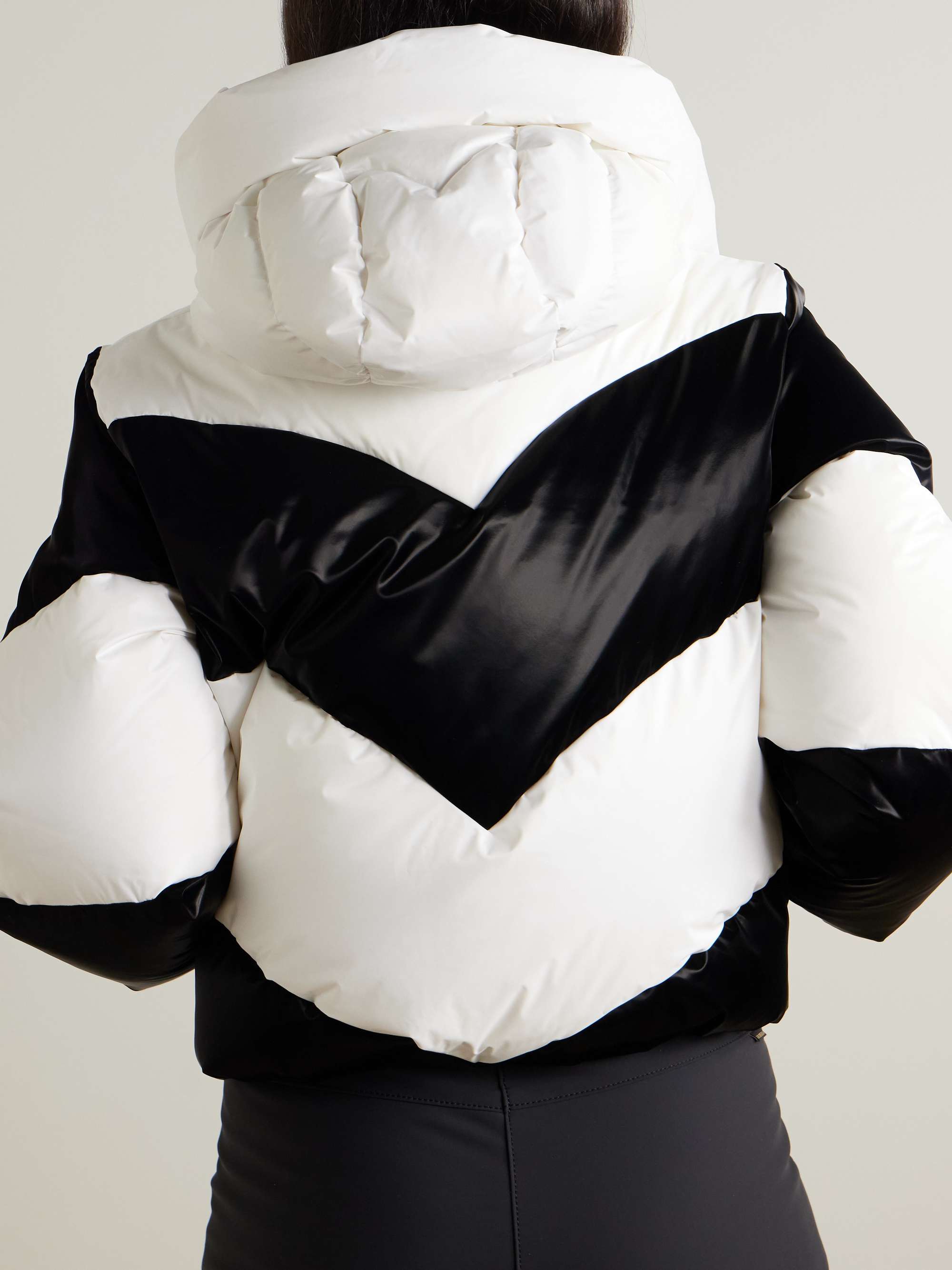 Courage hooded striped padded ski jacket view