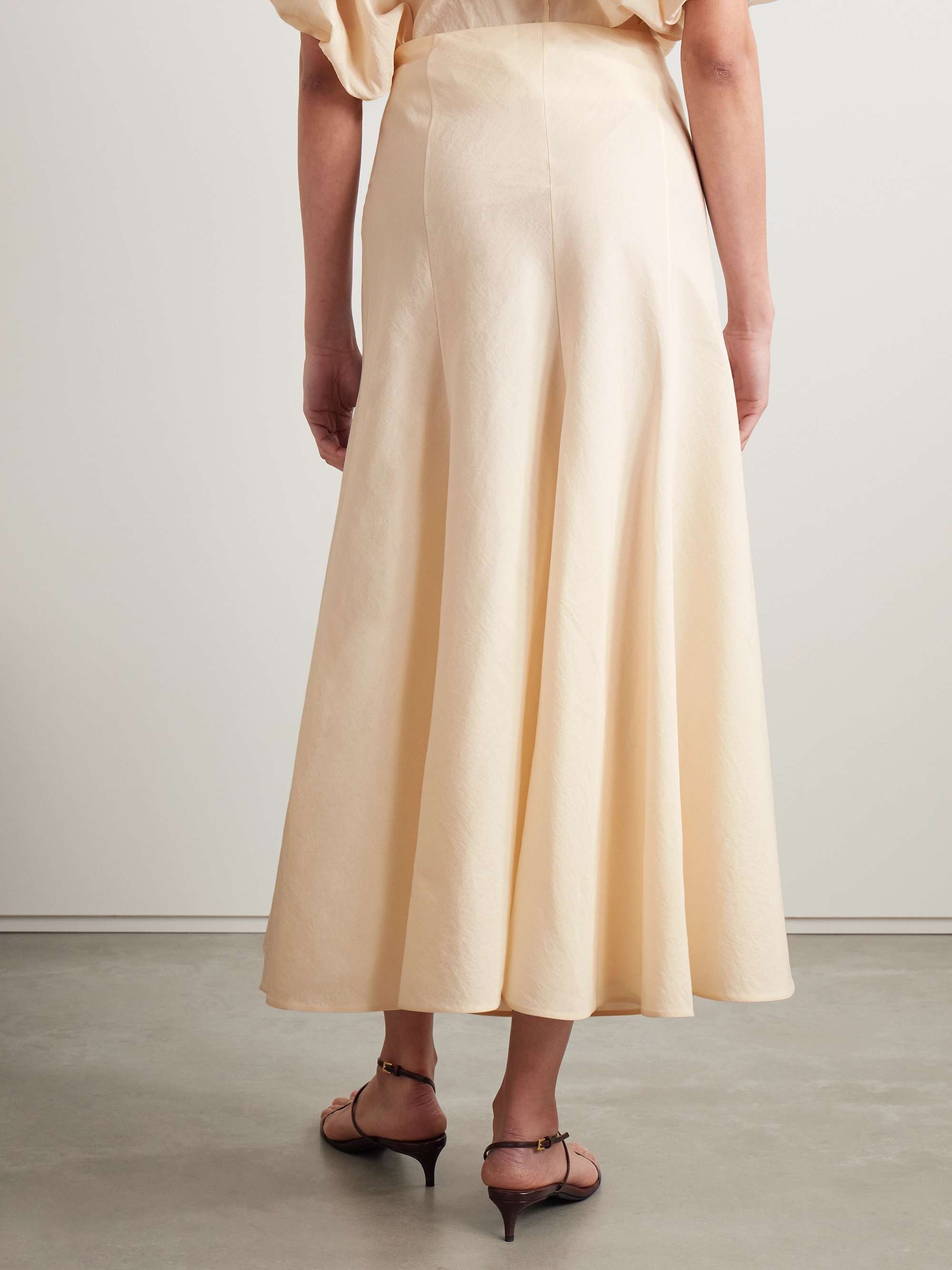 Lenno silk and cotton-blend midi skirt view
