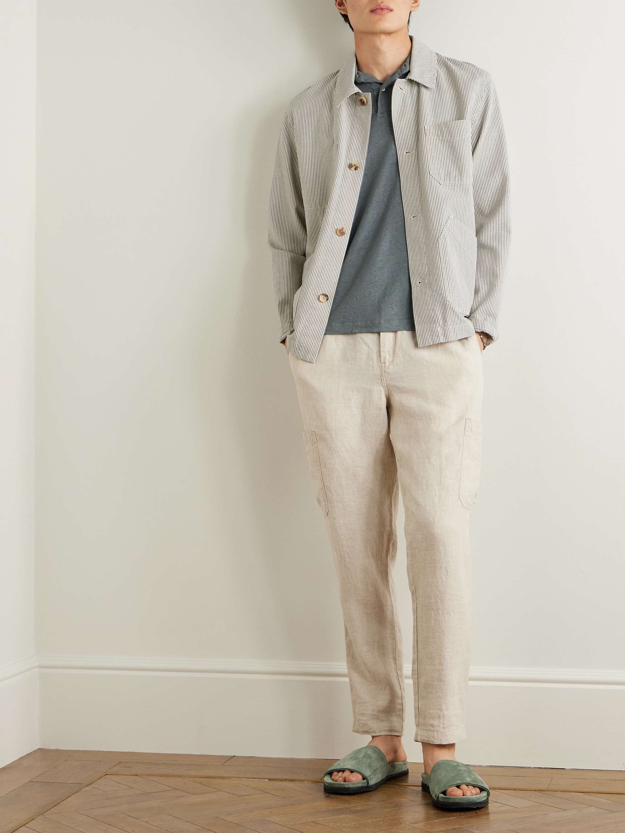 Garment-Dyed Linen Polo Shirt view