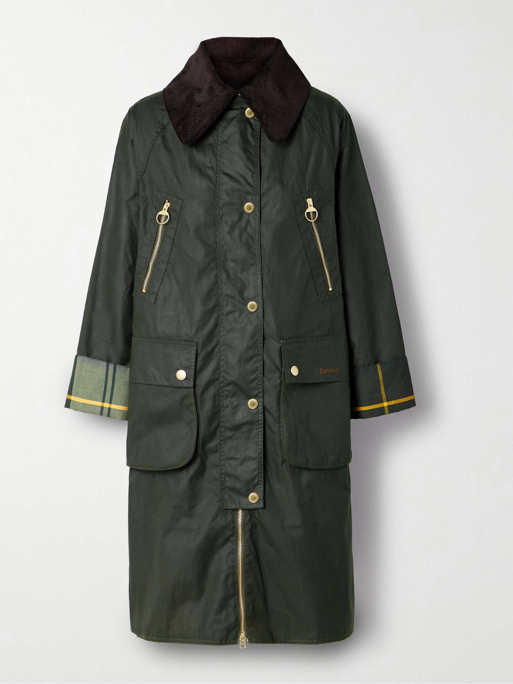 Ebberston cotton-corduroy trimmed waxed-cotton jacket hero visual