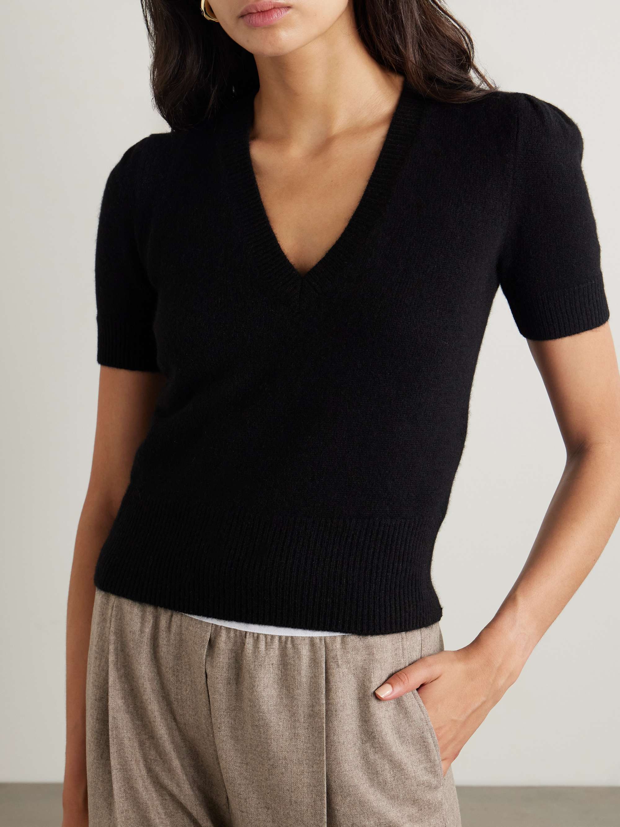 Gathered recycled-cashmere sweater view