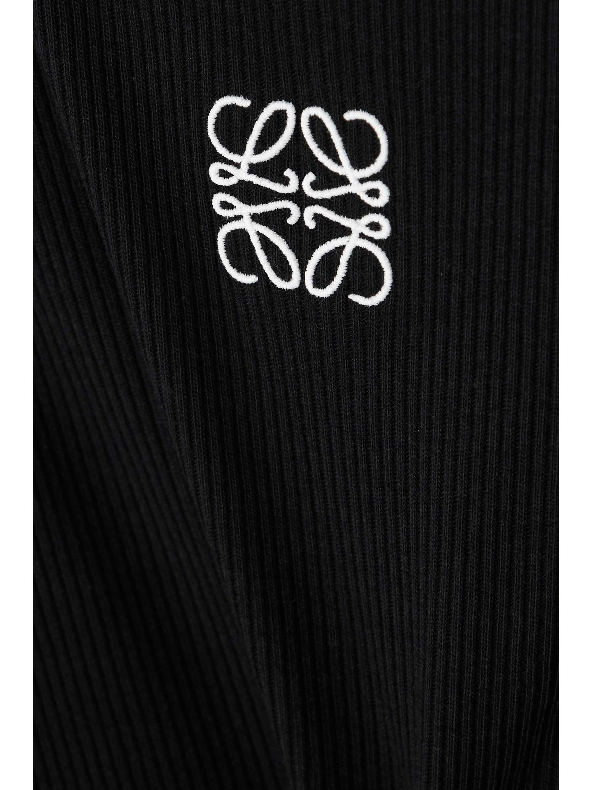Anagram embroidered ribbed cotton-jersey midi dress view