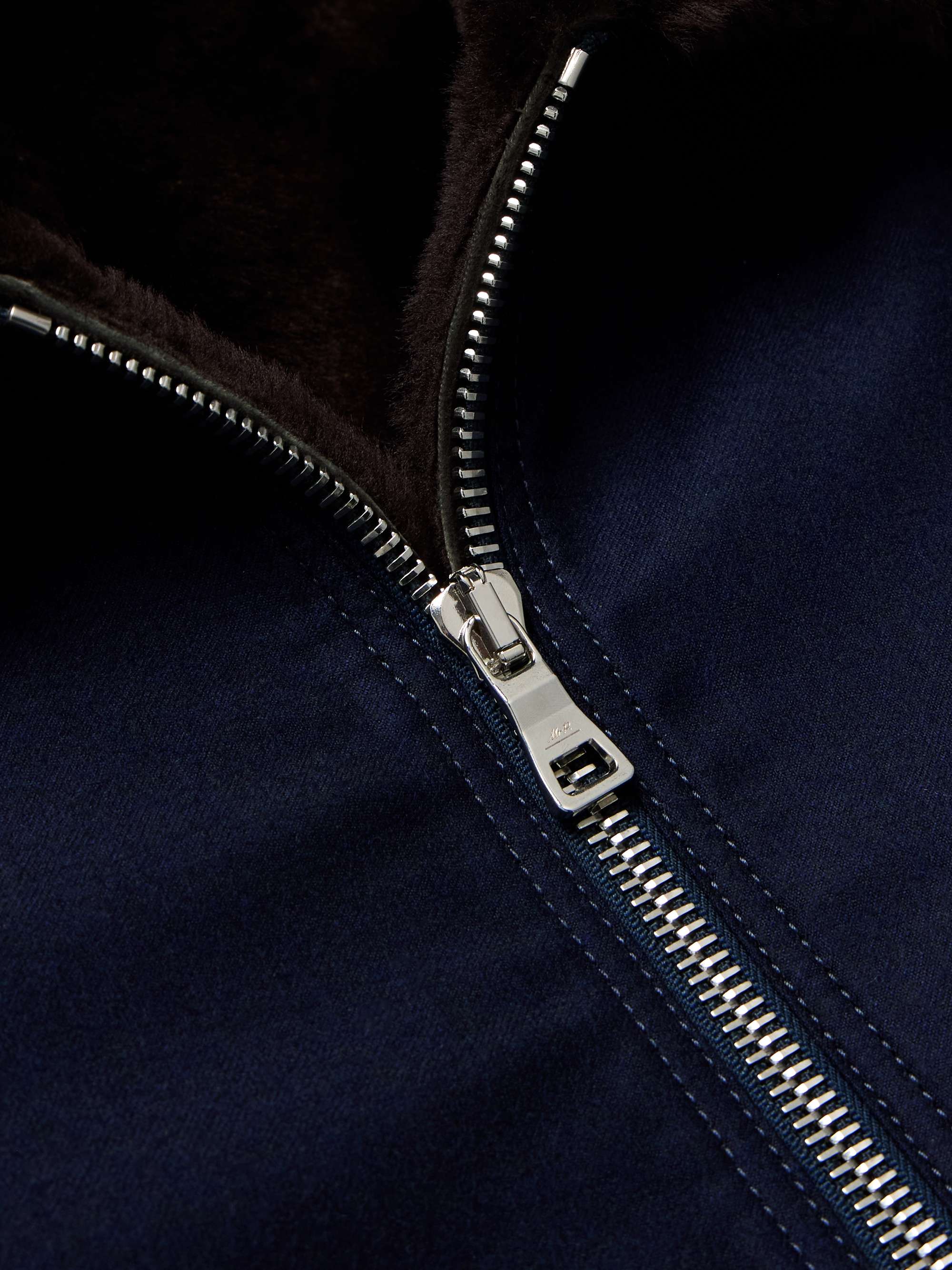 Shearling-Lined Brushed-Wool Jacket view