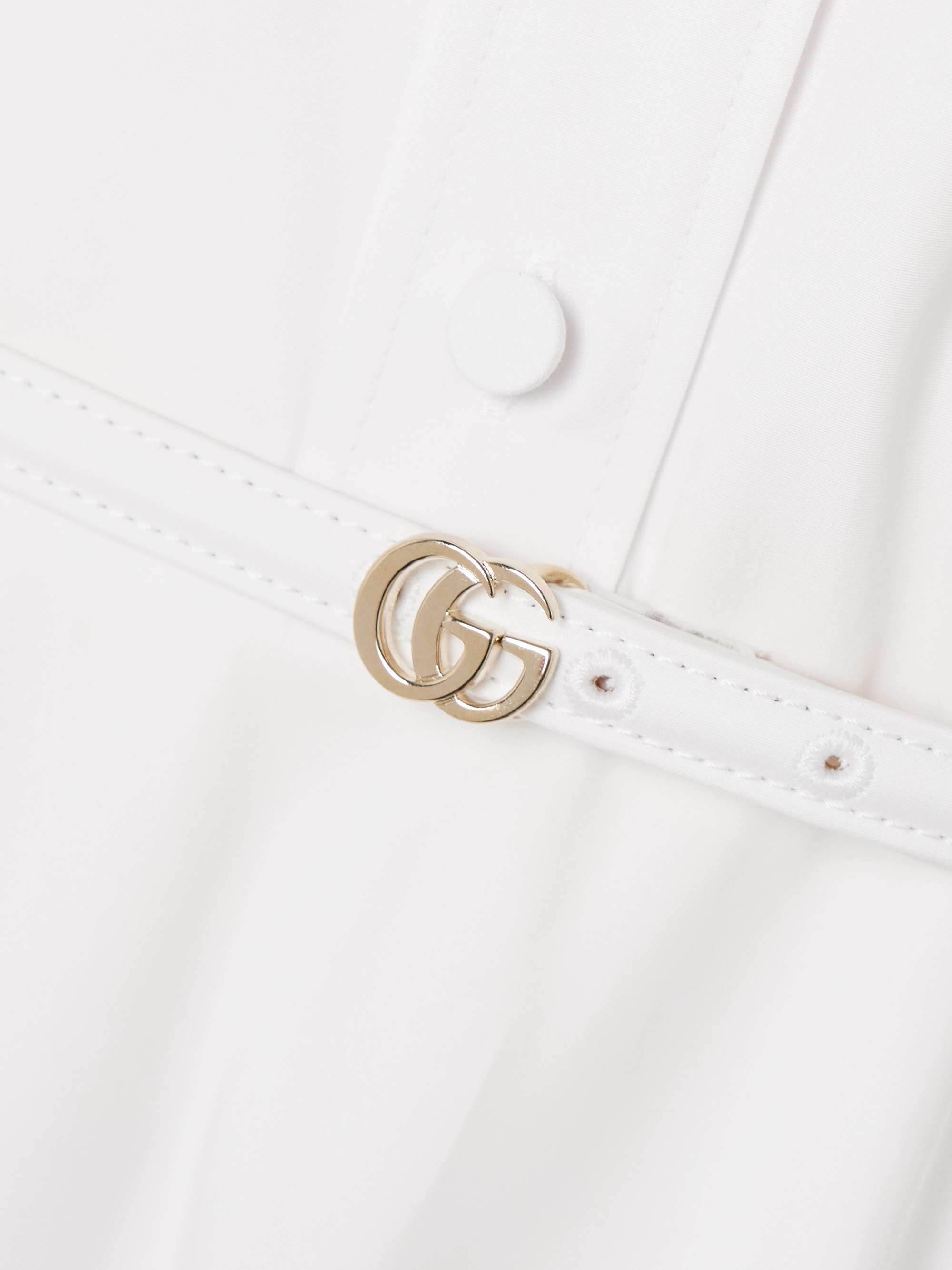 Belted embossed cotton-poplin maxi dress view
