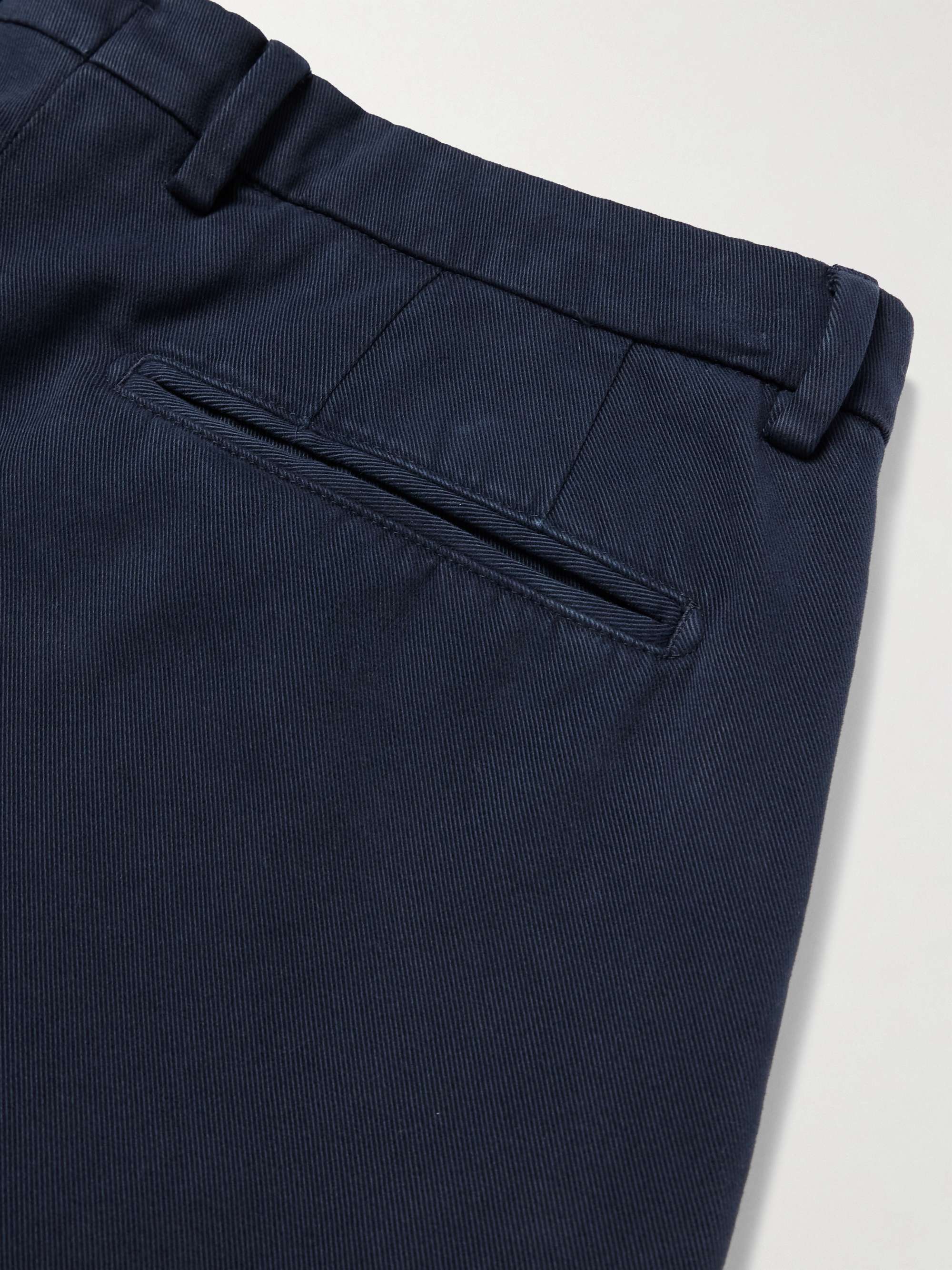 Straight-Leg Pleated Garment-Dyed Cotton-Blend Corduroy Suit Trousers view