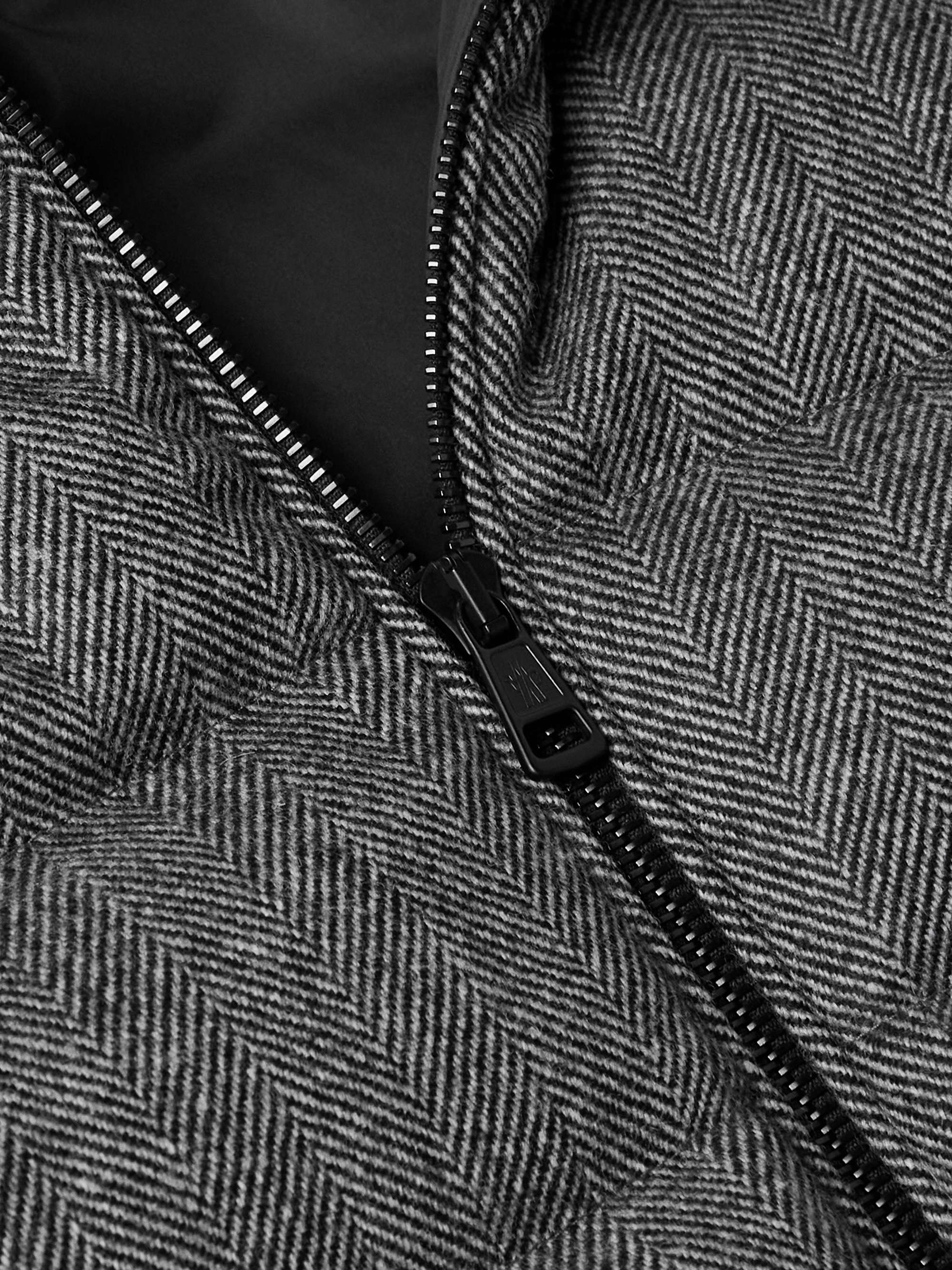 Arneb Herringbone Virgin Wool-Blend Hooded Down Jacket view