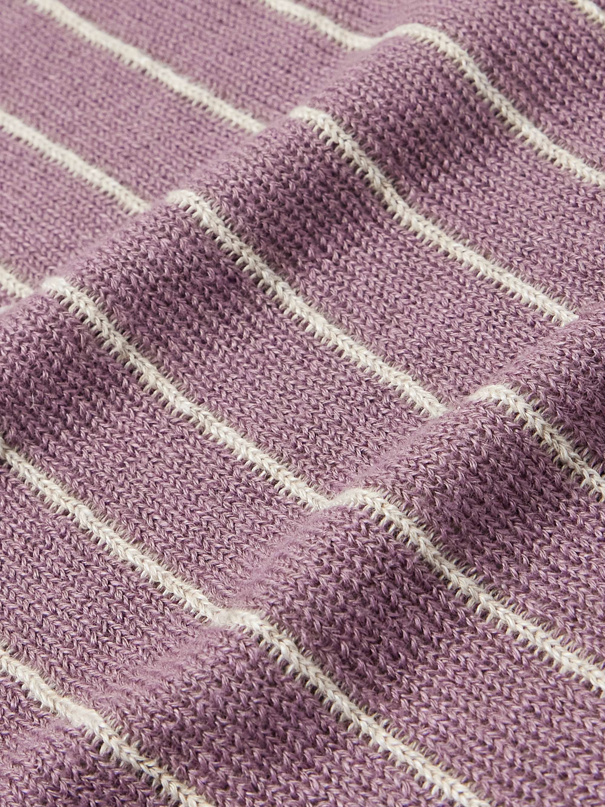Mahua Striped Linen and Cotton-Blend Polo Shirt view