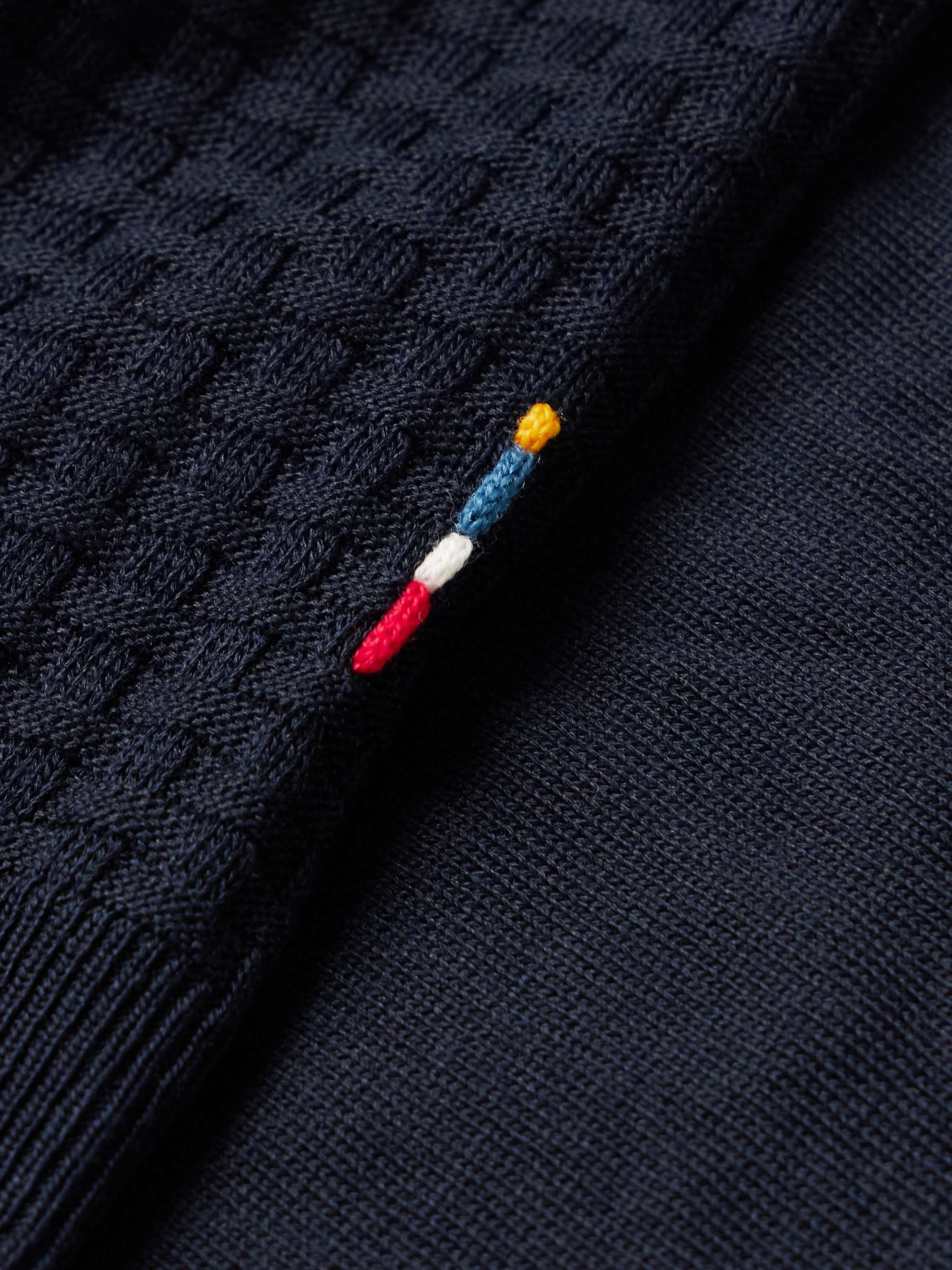 Horton Waffle-Knit Mulberry Silk and Organic Cotton-Blend Polo Shirt view