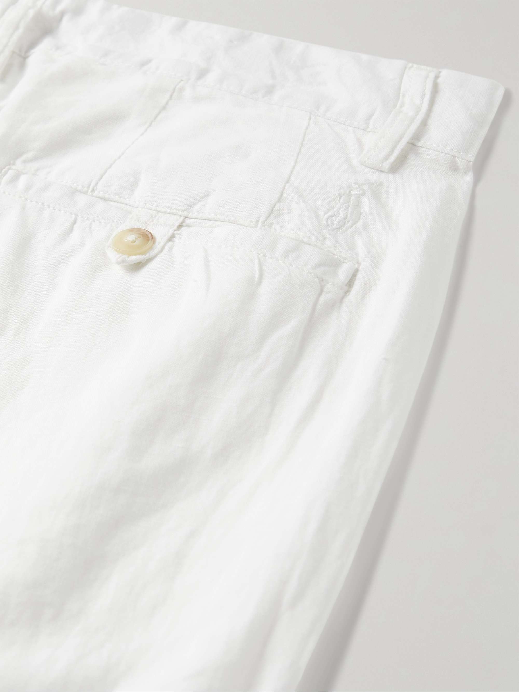 Slim-Fit Straight-Leg Linen and Cotton-Blend Trousers view