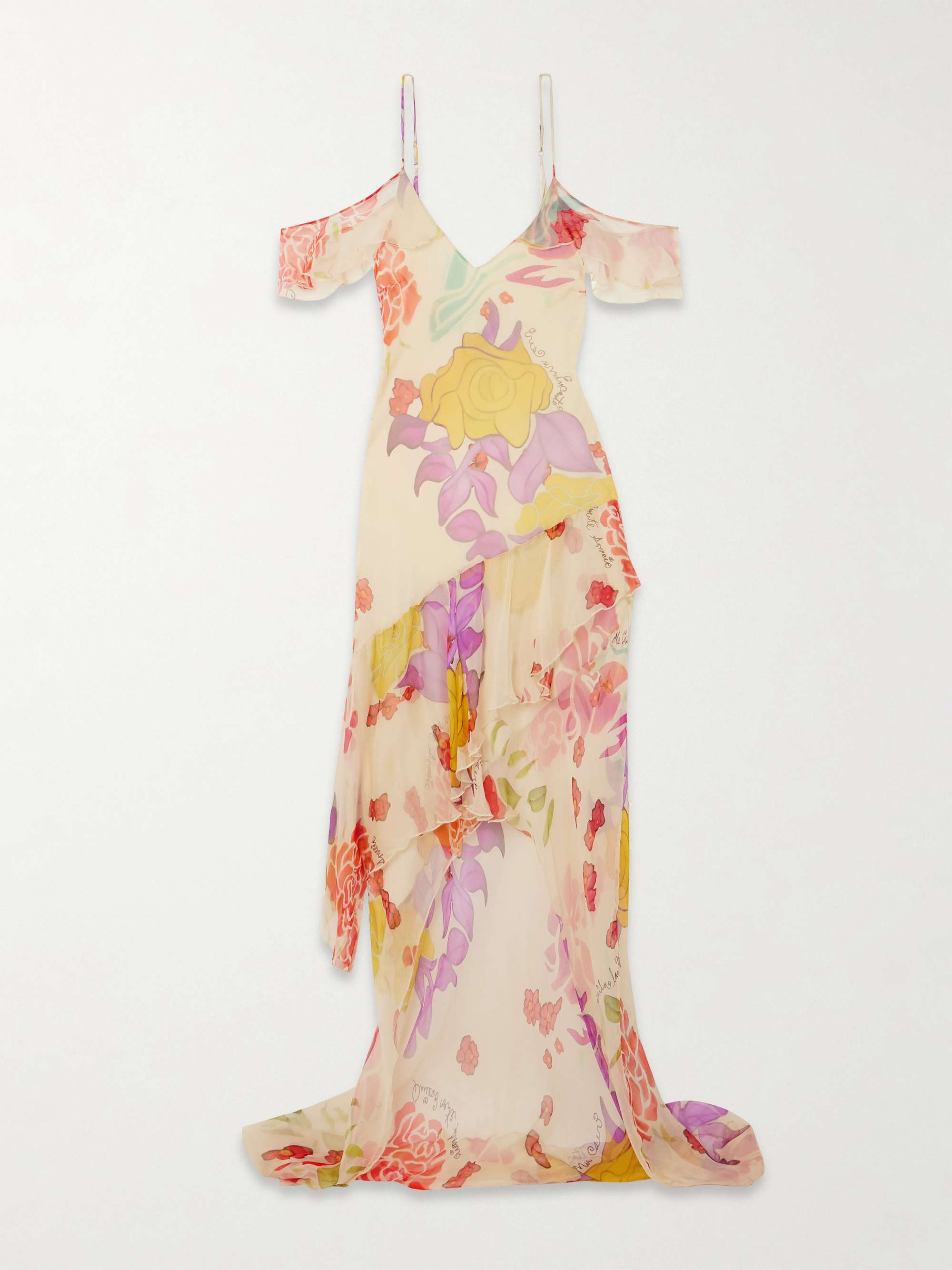 Flores ruffled floral-print silk-chiffon maxi dress hero visual