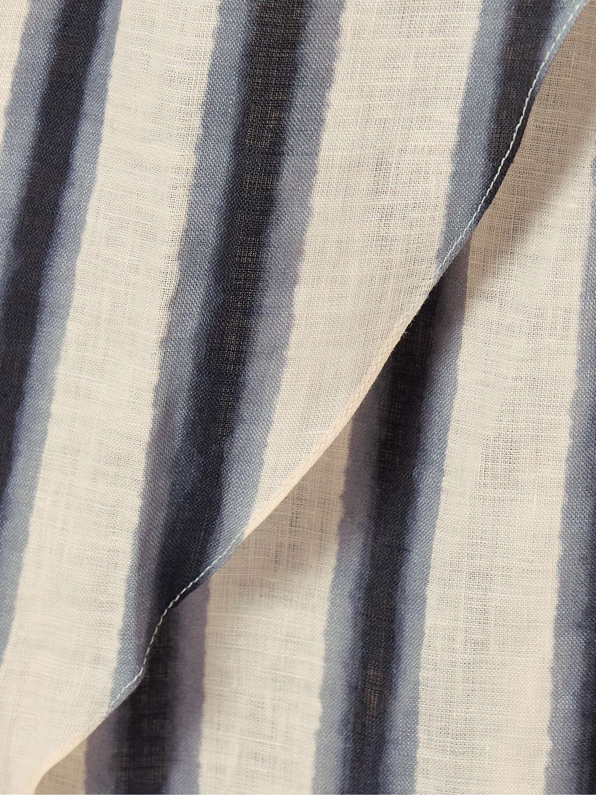 Waves of Destiny wrap-effect pleated striped linen pareo view