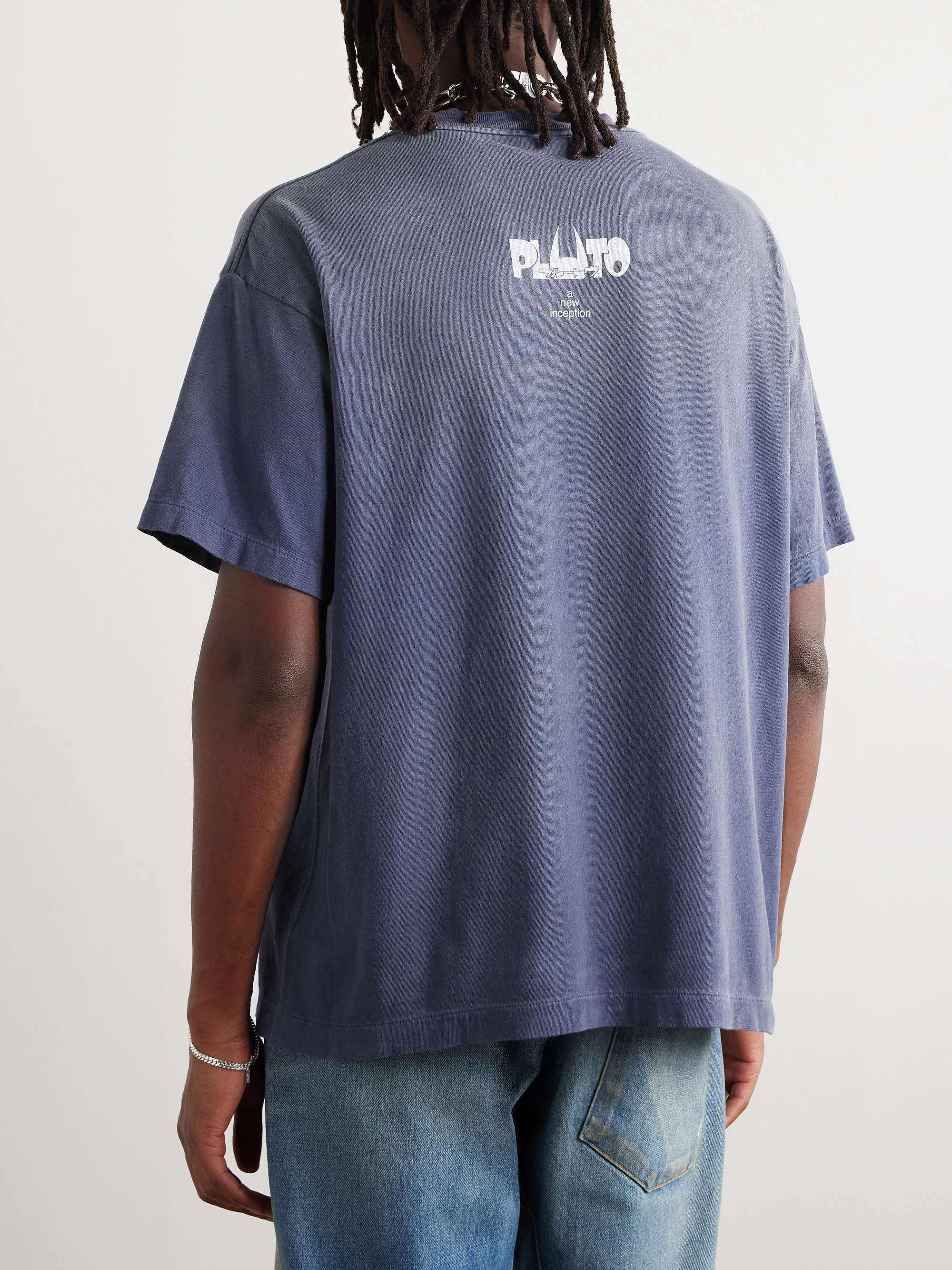+ PLUTO Distressed Printed Cotton-Jersey T-Shirt view