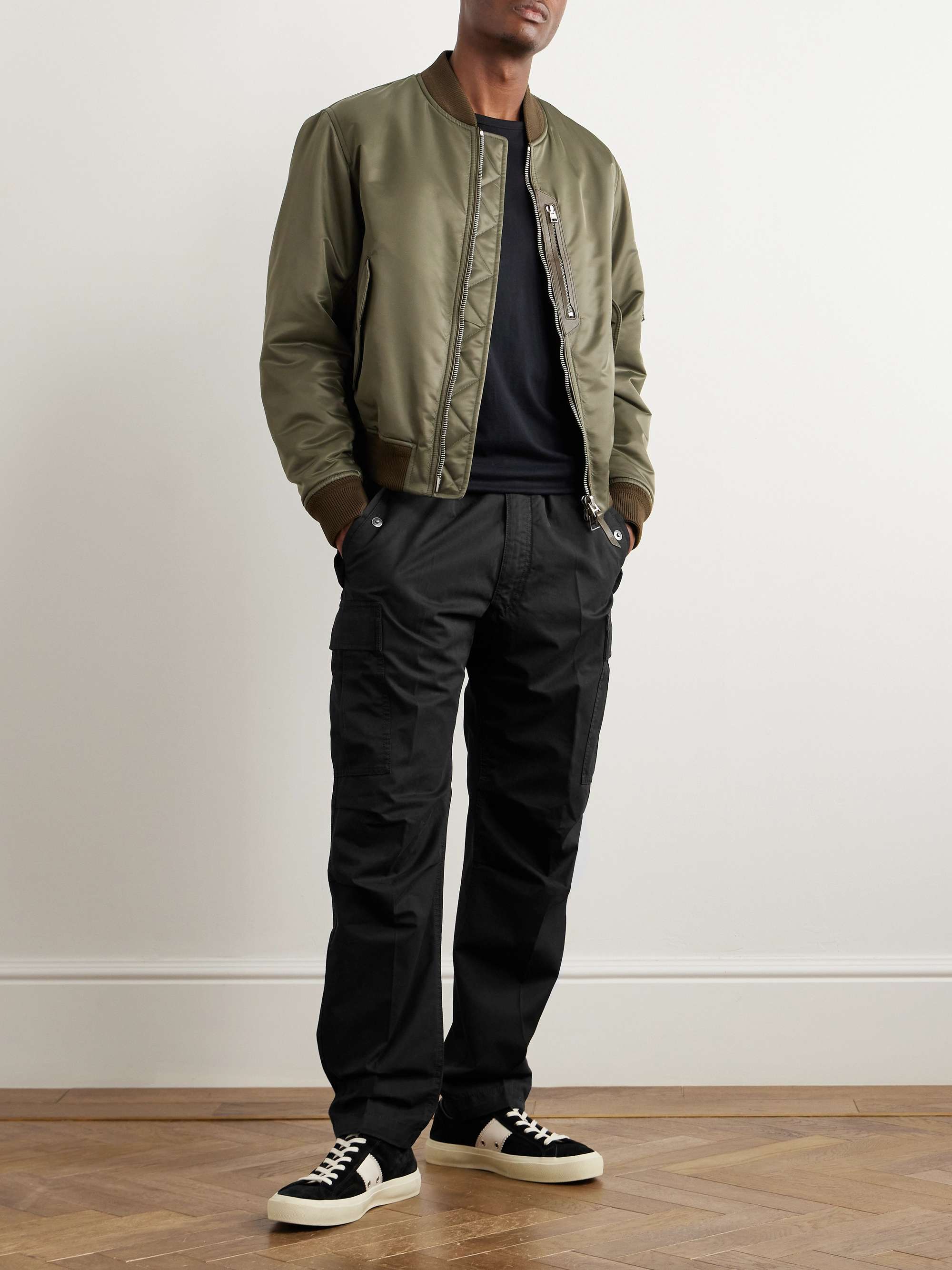 New Enzyme Straight-Leg Cotton-Twill Drawstring Cargo Trousers view