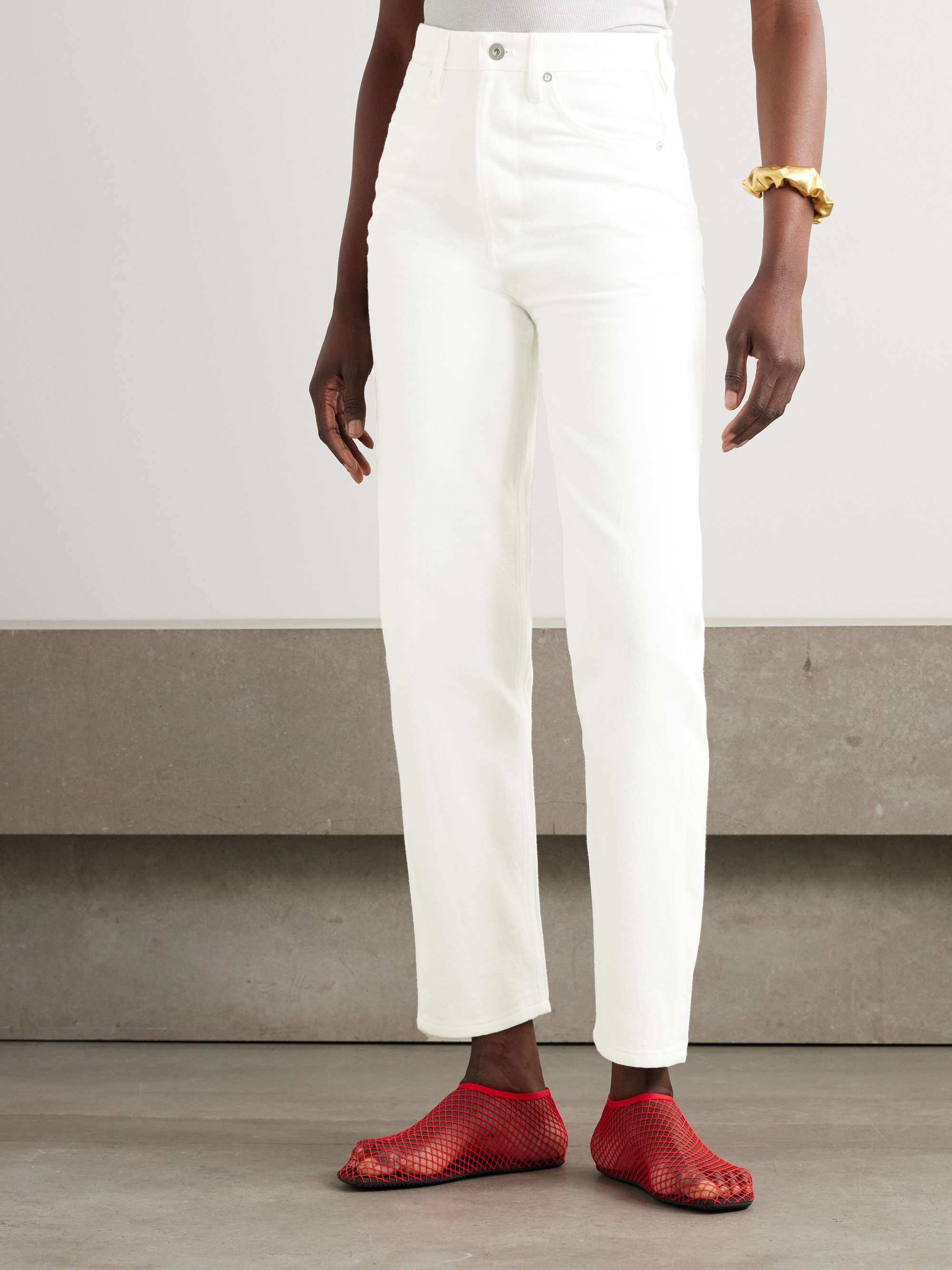 Cropped high-rise straight-leg jeans view