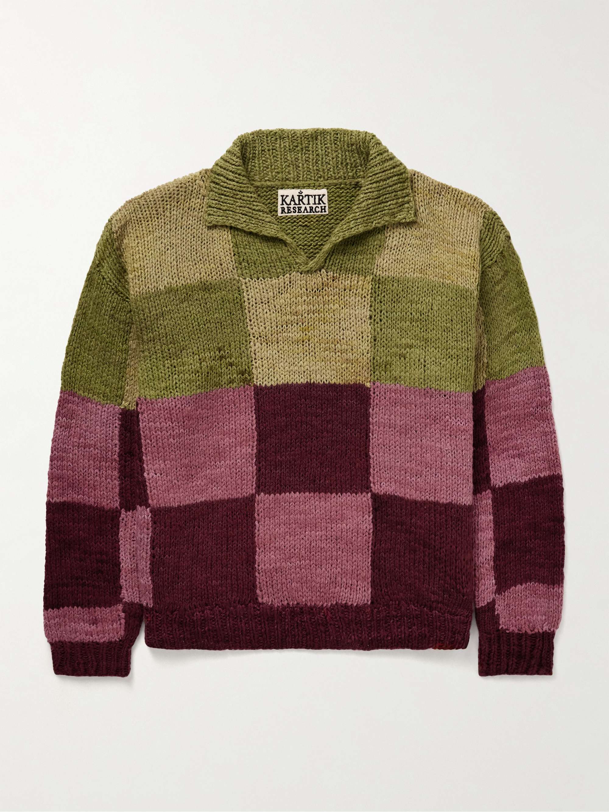 Patchwork Checked Wool Sweater hero visual